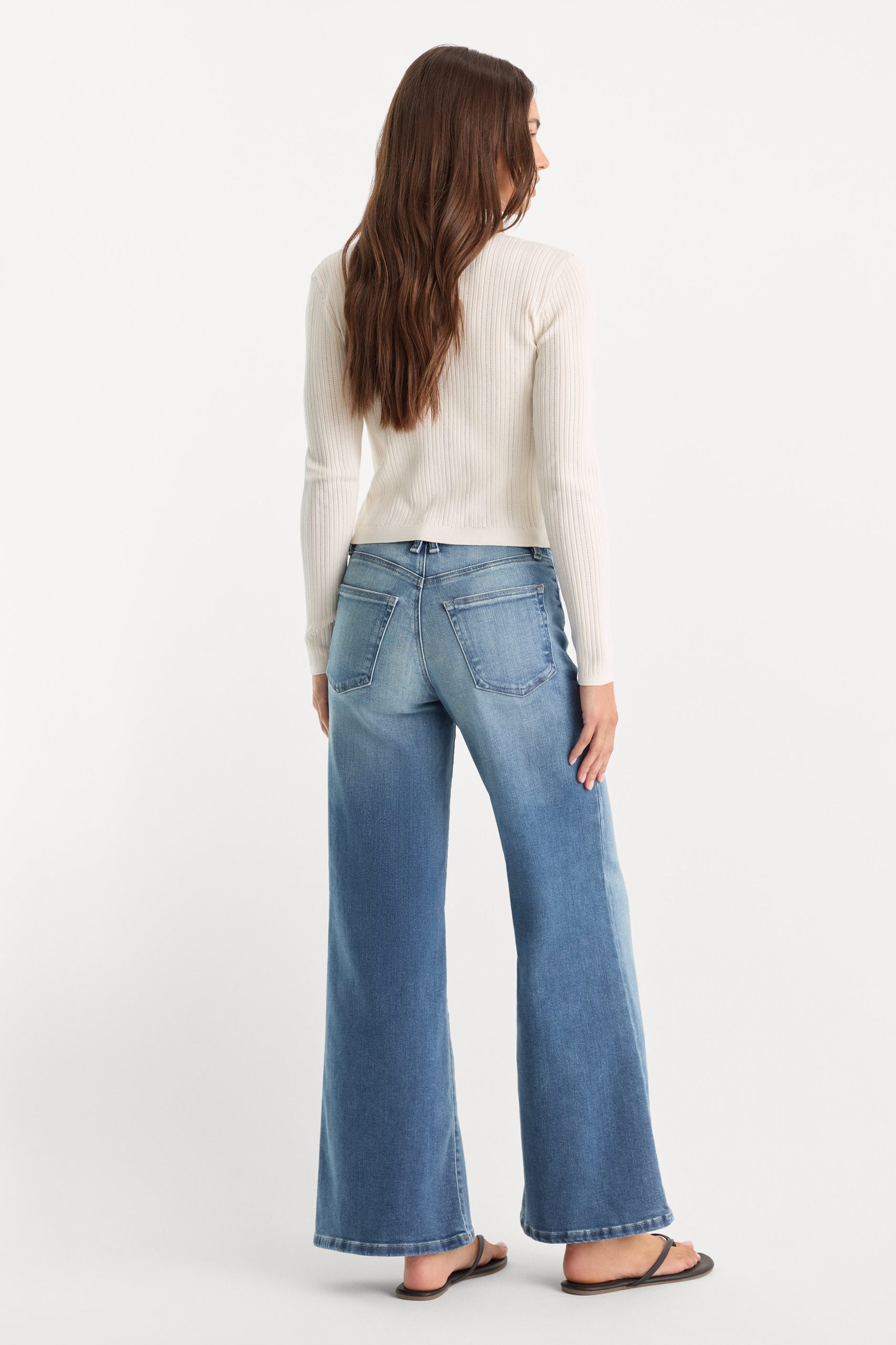 SOFT TECH GOOD WAIST PALAZZO ANKLE JEANS | INDIGO1238 - Image 5