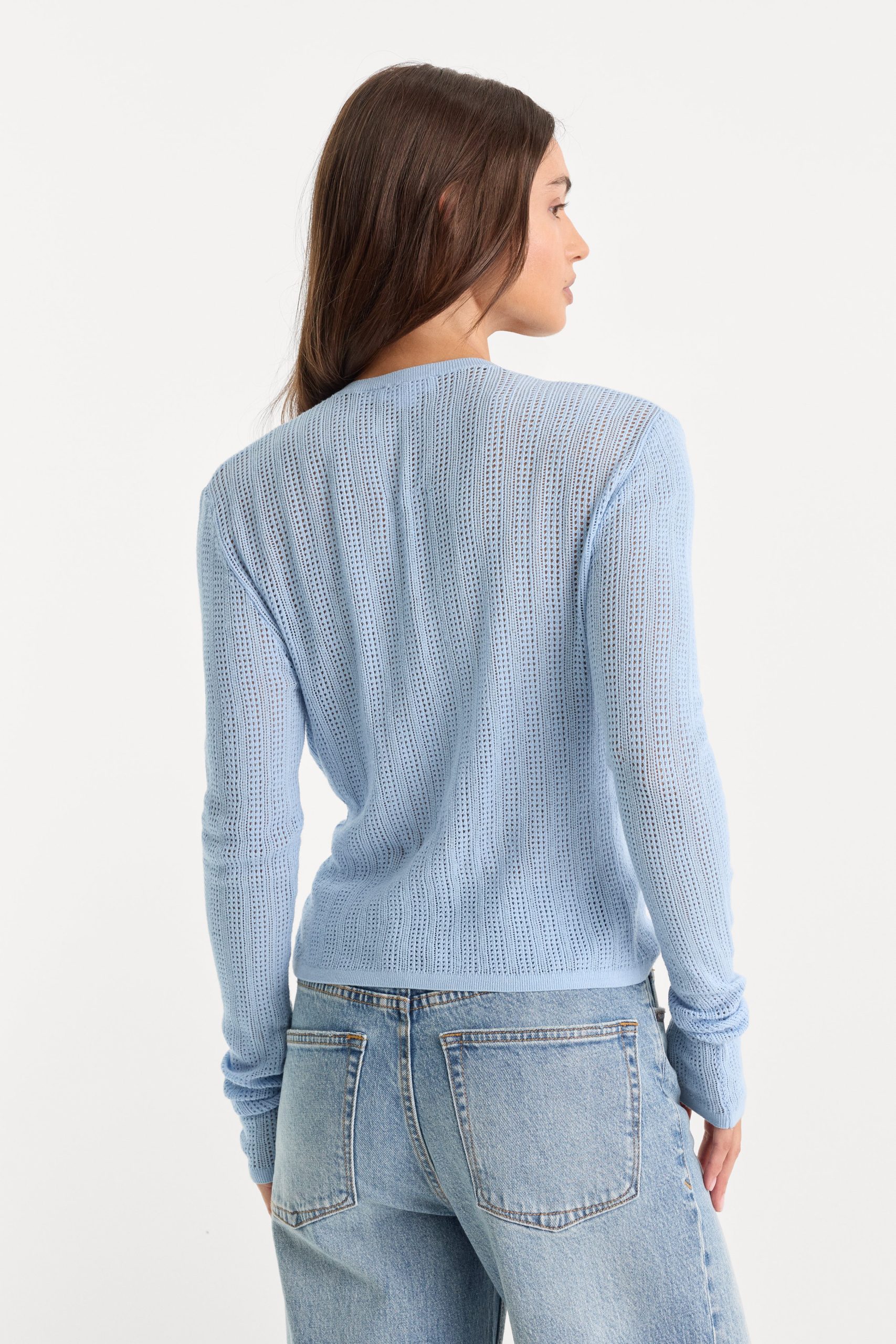 THE OPEN KNIT CARDIGAN | MORNING SKY - Image 5