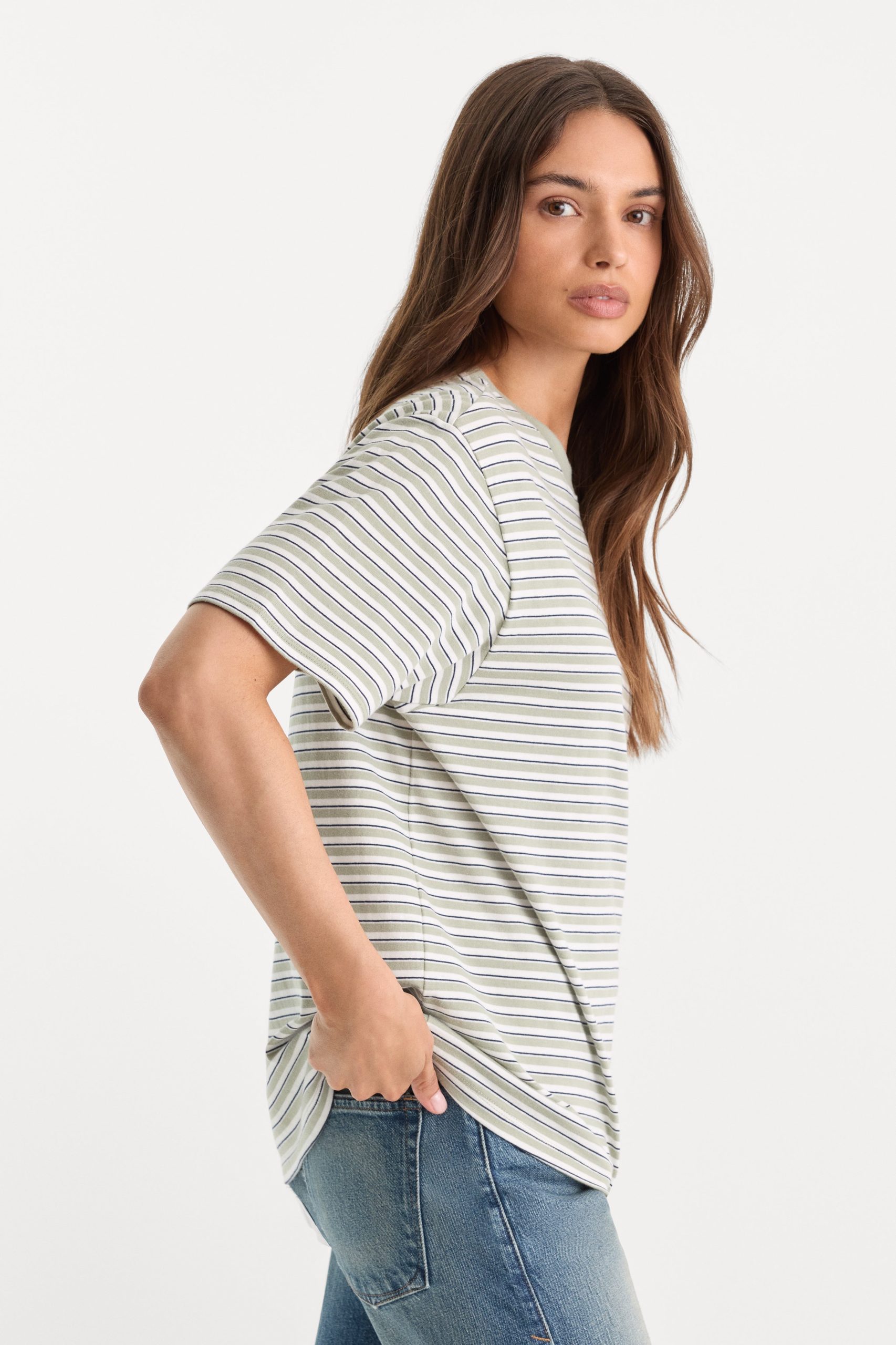 THE OVERSIZED TEE | CLASSIC STRIPE MOSSWELL