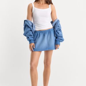 THE FLEECE SKORT | BLUE DRIFT