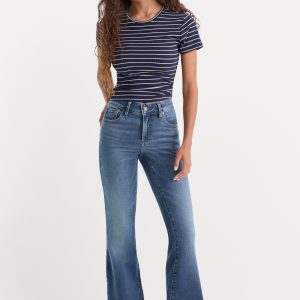 SOFT TECH GOOD PETITE FLARE JEANS | INDIGO1233