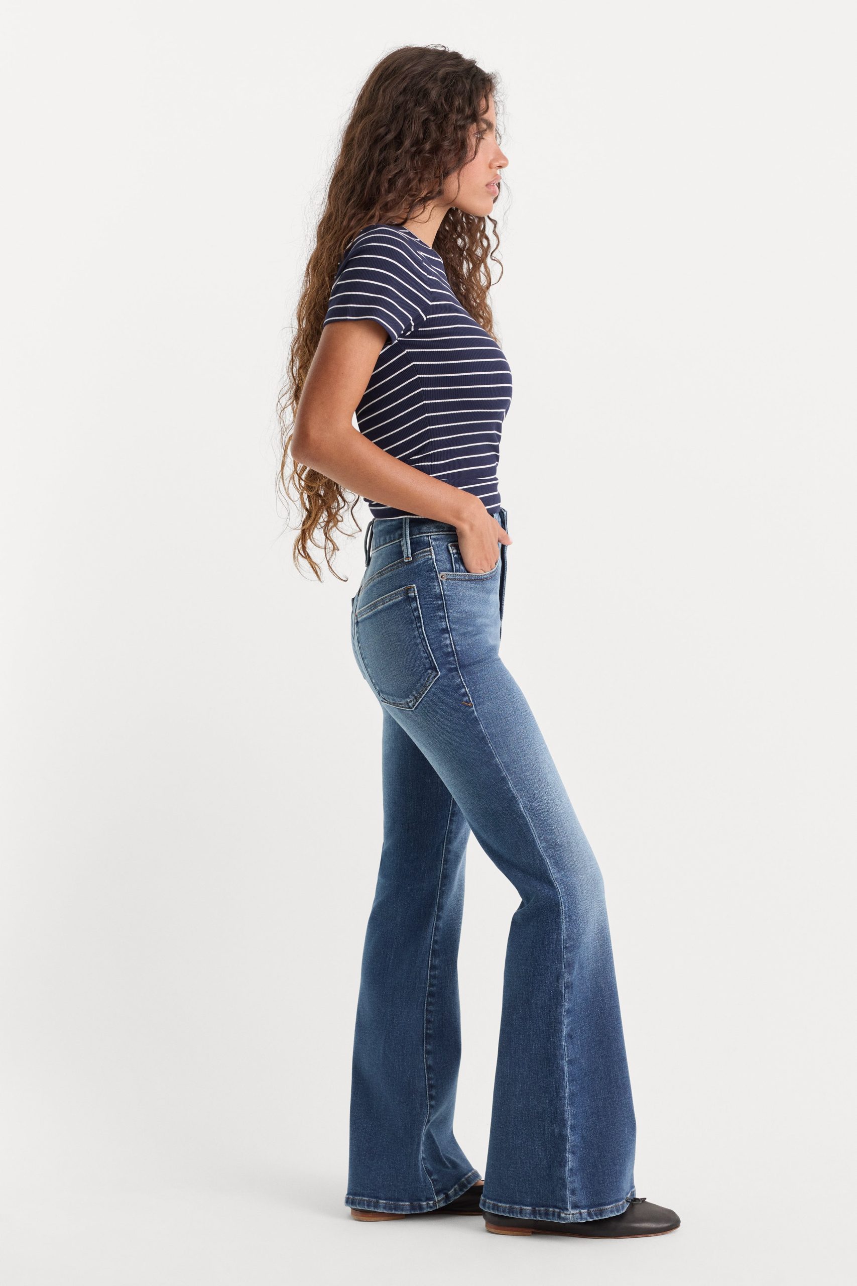 SOFT TECH GOOD PETITE FLARE JEANS | INDIGO1233 - Image 3