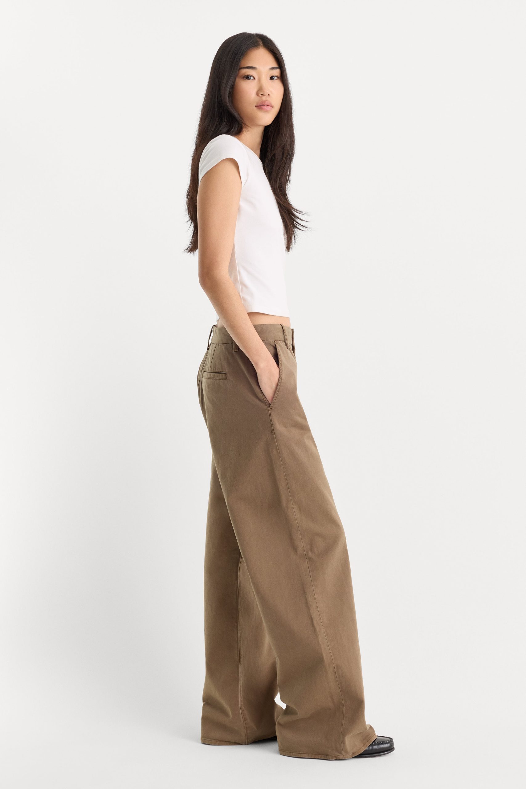 LOW SLUNG BAGGY TROUSER | TEA BARK - Image 3