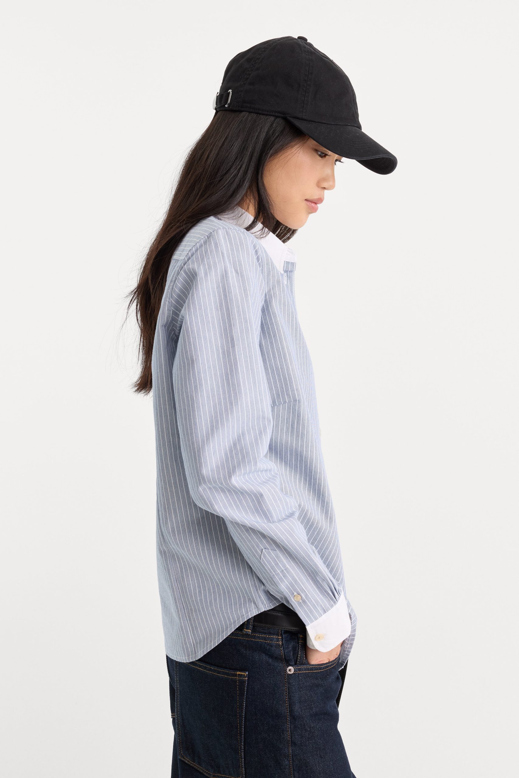 THE OXFORD CONTRAST SHIRT | SLATE BLUE STRIPE - Image 2