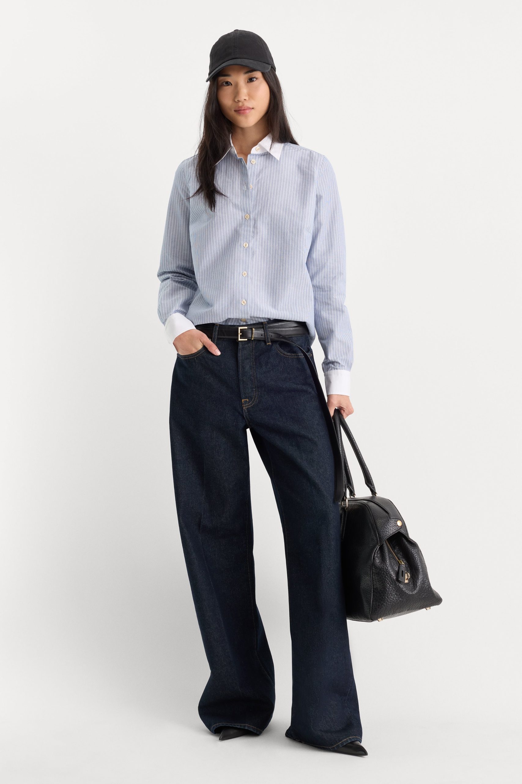THE OXFORD CONTRAST SHIRT | SLATE BLUE STRIPE - Image 3
