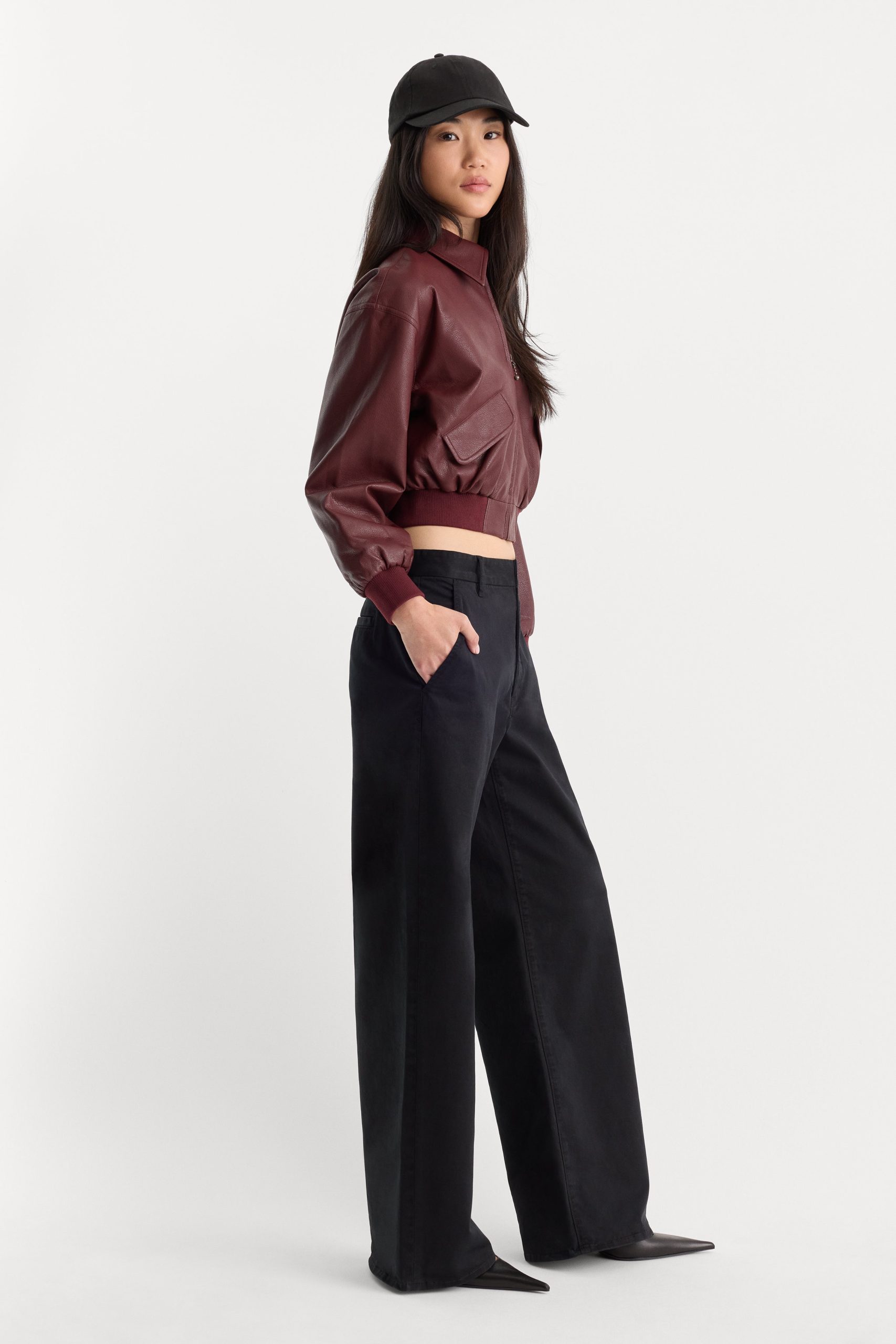 LOW SLUNG BAGGY TROUSER | BLACK - Image 3