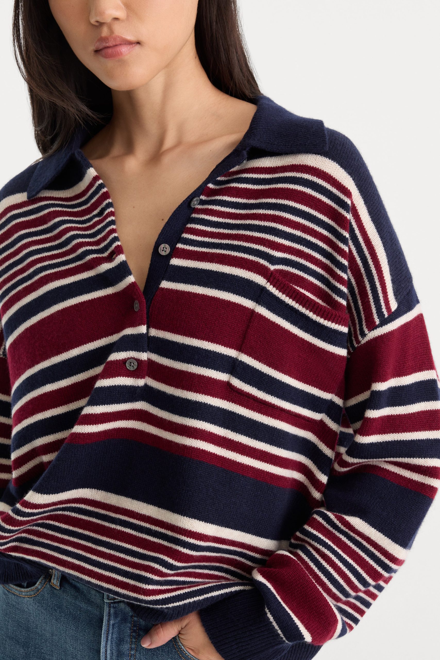 THE OVERSIZED RUGBY SWEATER | MULTI STRIPE - Image 5