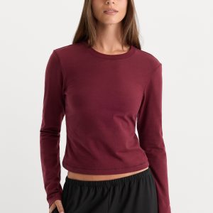 THE LONG SLEEVE BABY TEE | BERRY NOIR