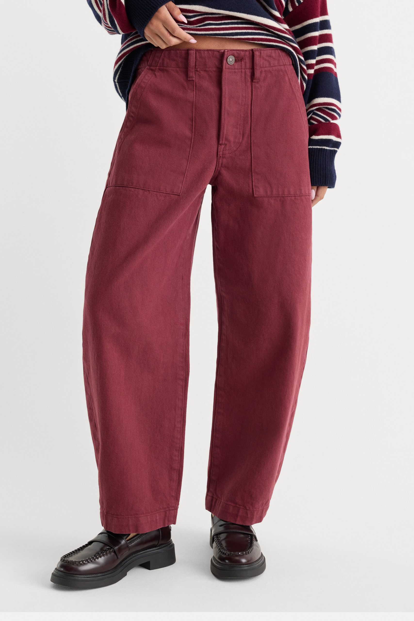 VINTAGE BARREL ANKLE JEANS | BERRY NOIR - Image 2