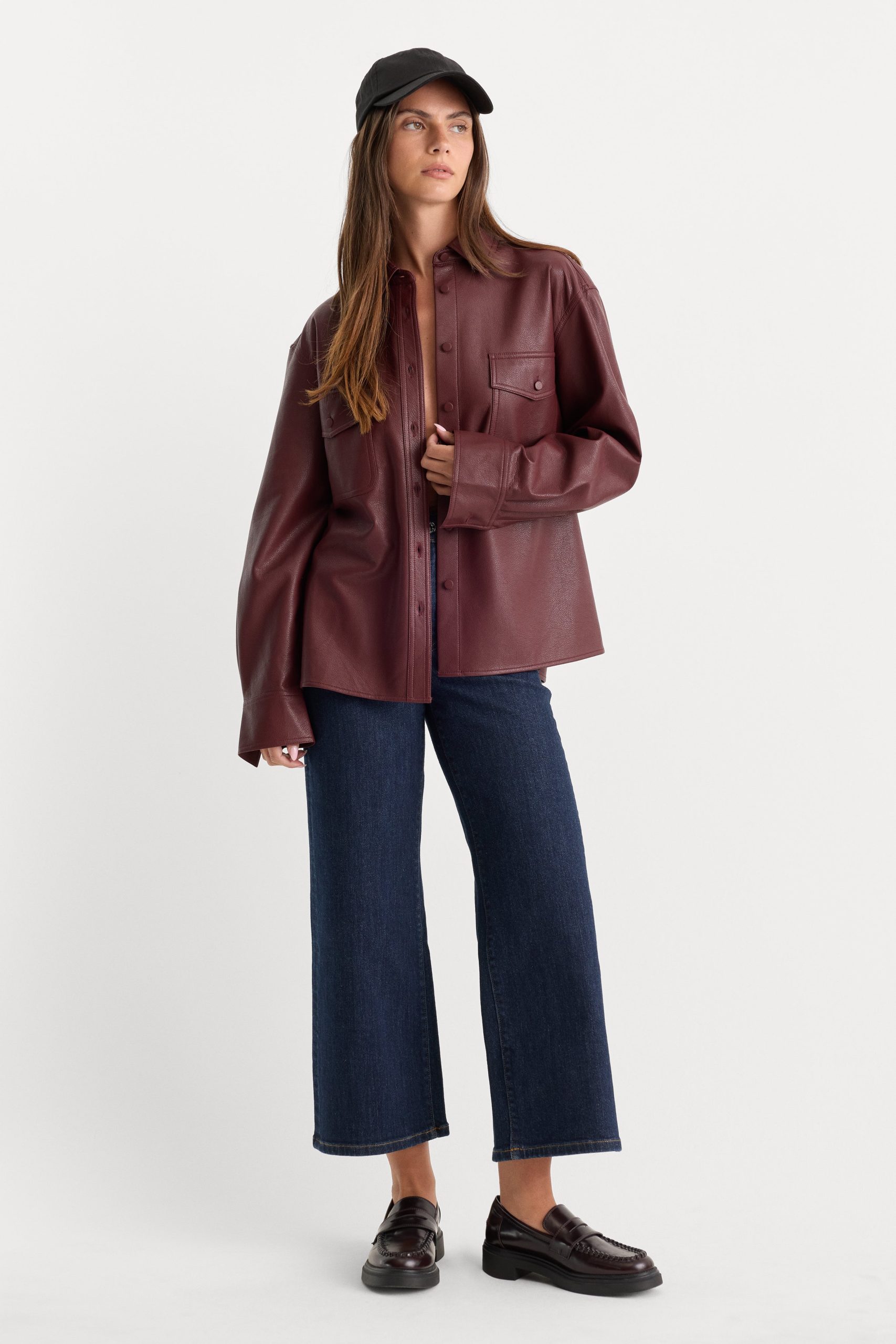 THE BETTER THAN LEATHER CLASSIC SHIRT | BERRY NOIR - Image 3