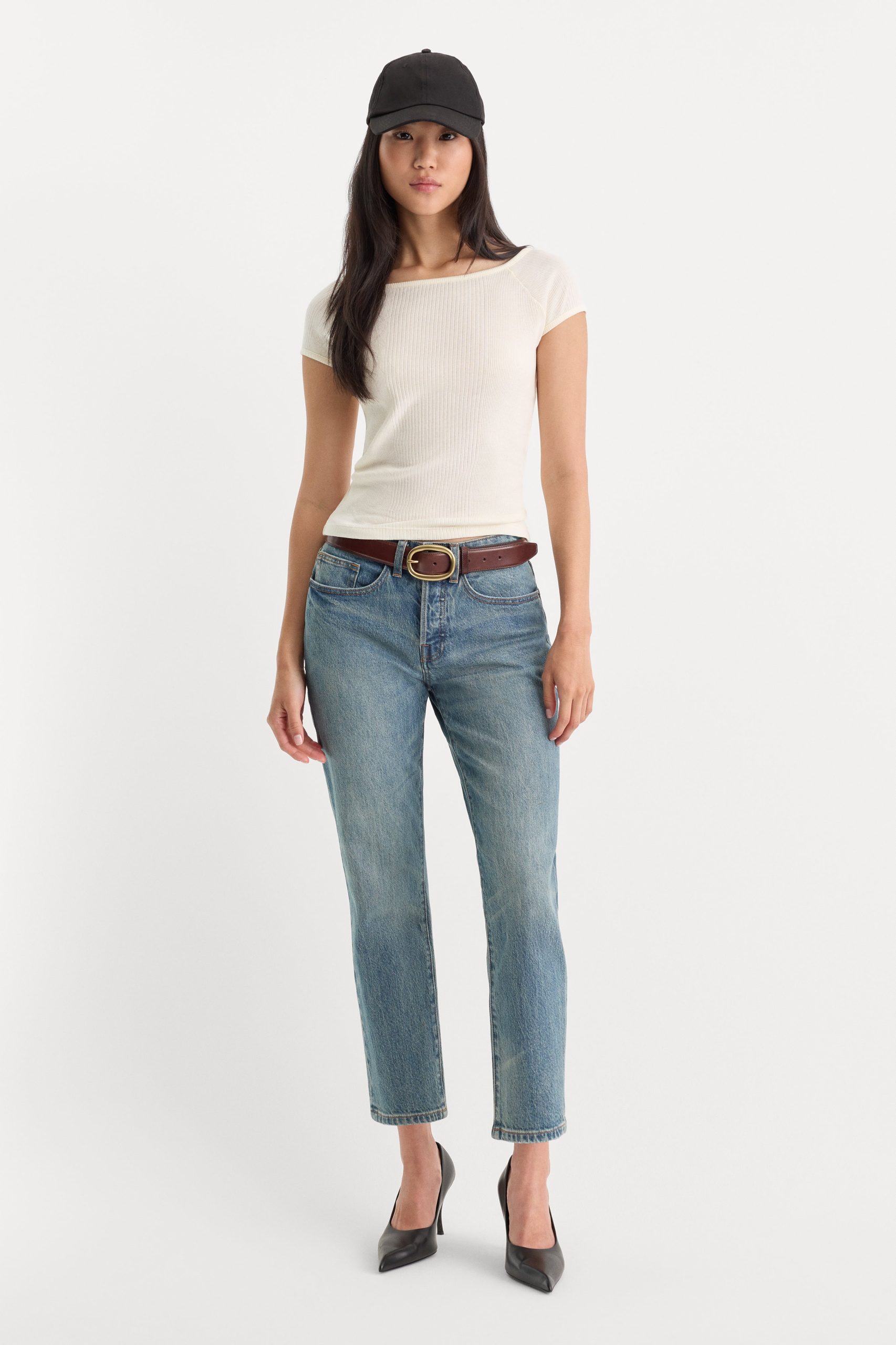 THE VARIEGATED RIB TOP | CHALK - Image 4