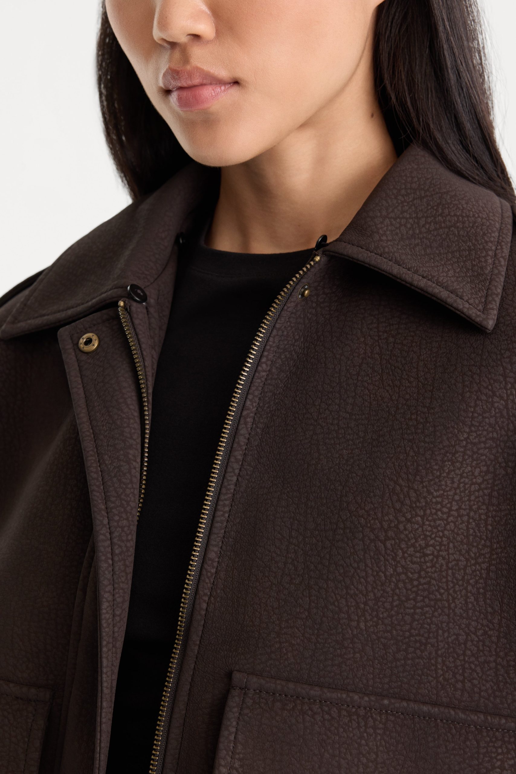 THE BETTER THAN LEATHER BOMBER JACKET | ESPRESSO - Image 7