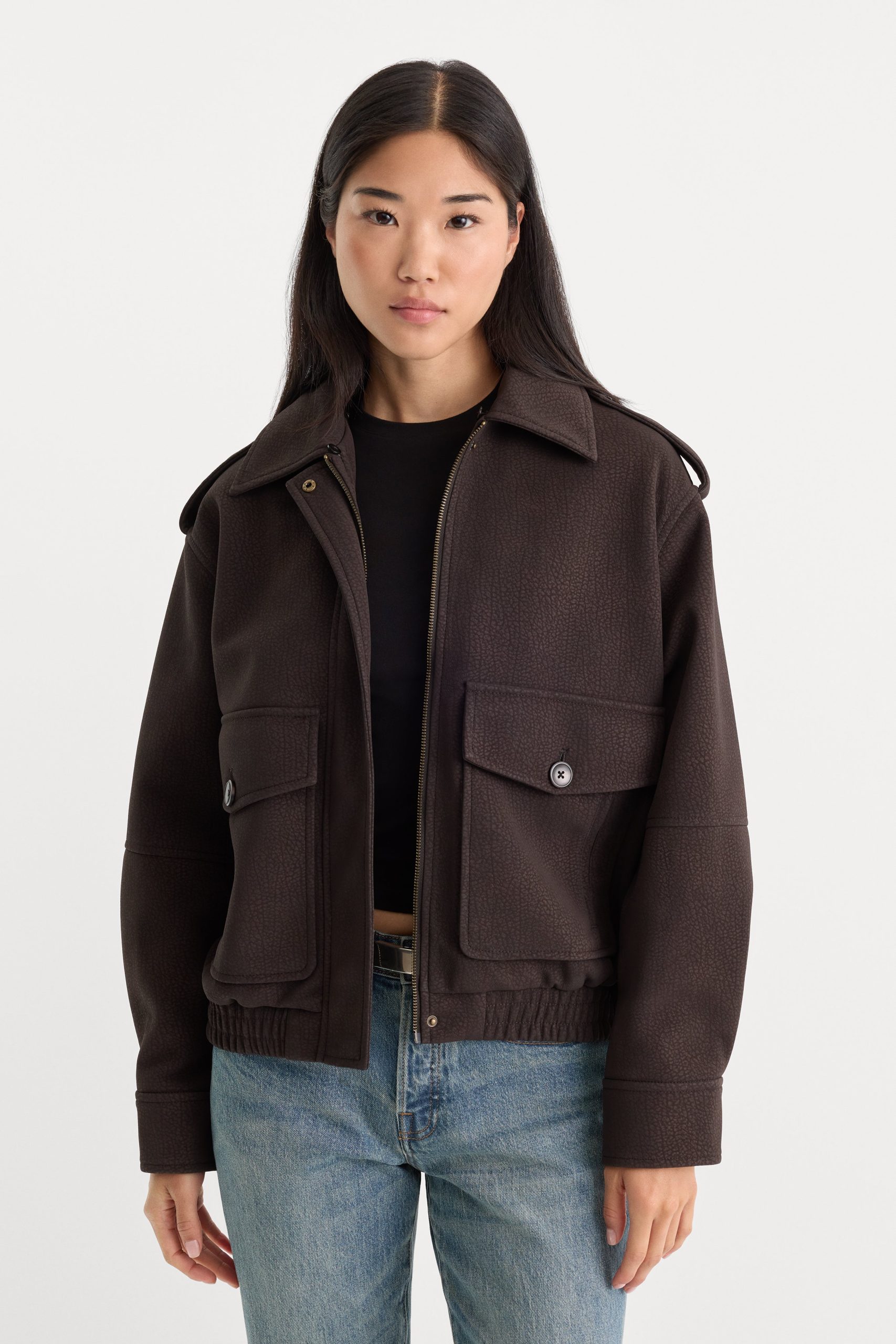 THE BETTER THAN LEATHER BOMBER JACKET | ESPRESSO - Image 4