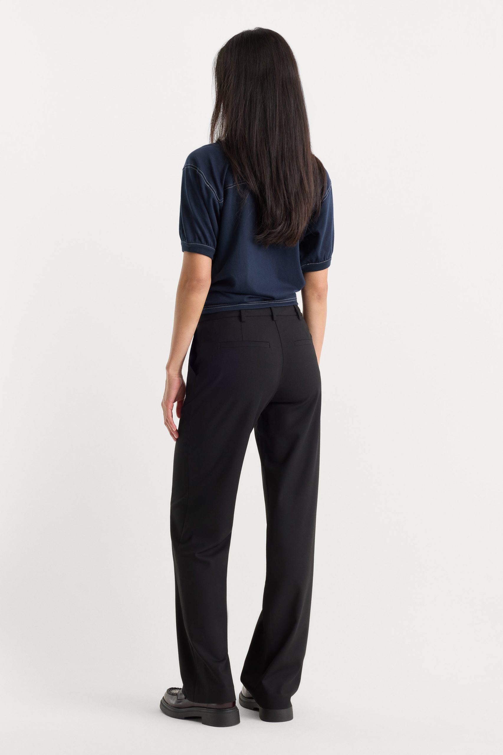 THE LOW RISE STRAIGHT LEG TROUSER | BLACK001 - Image 4