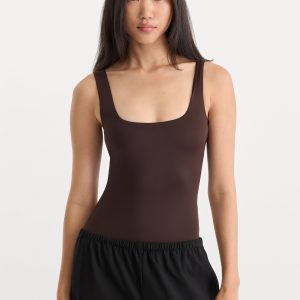 THE SCULPTING MODERN TANK BODYSUIT | ESPRESSO