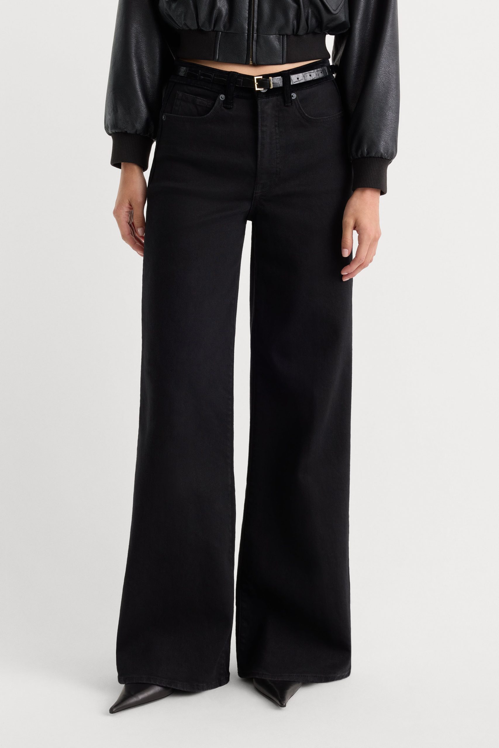 GOOD WAIST PALAZZO JEANS | BLACK001 - Image 3
