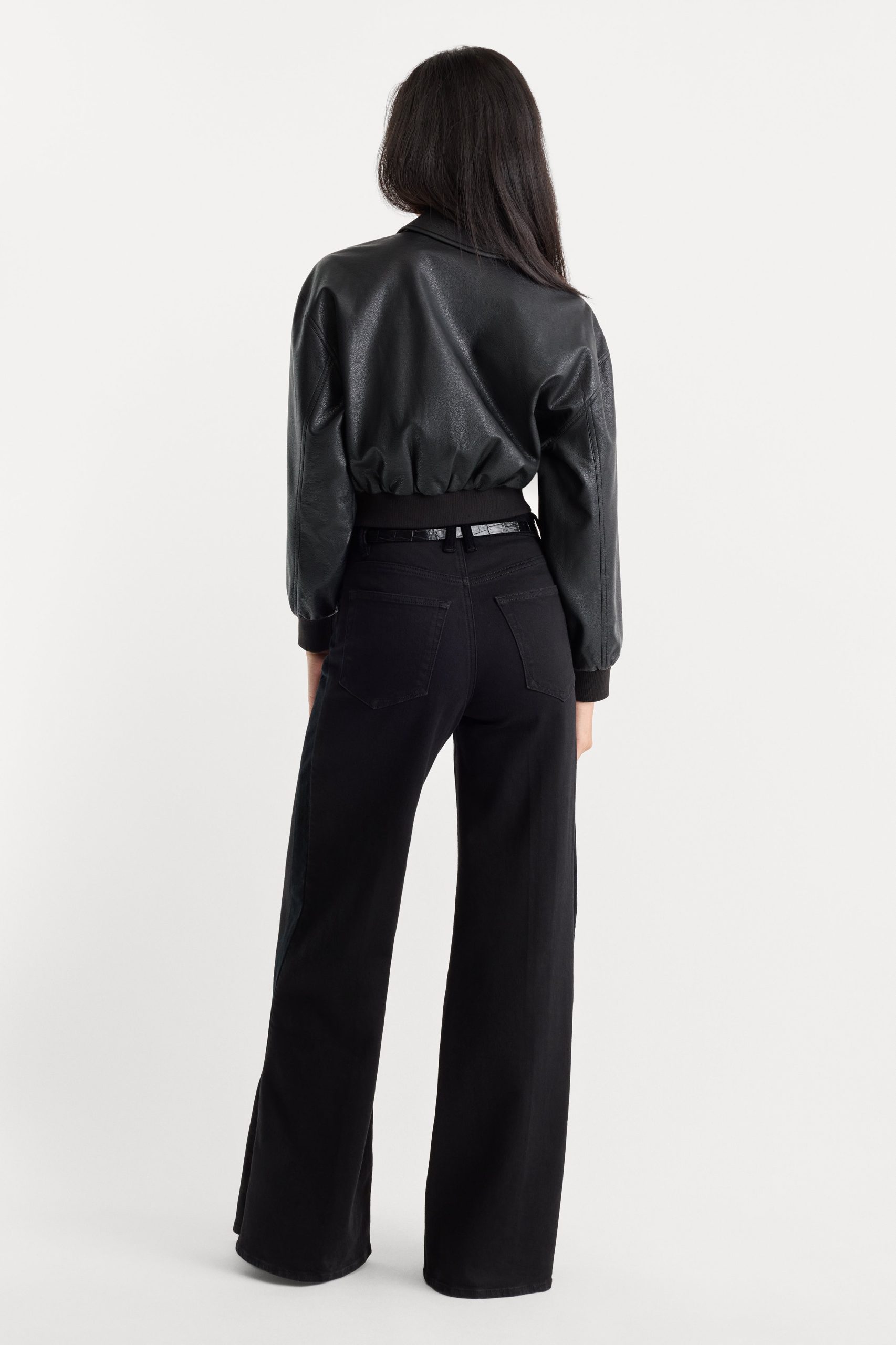 GOOD WAIST PALAZZO JEANS | BLACK001 - Image 6