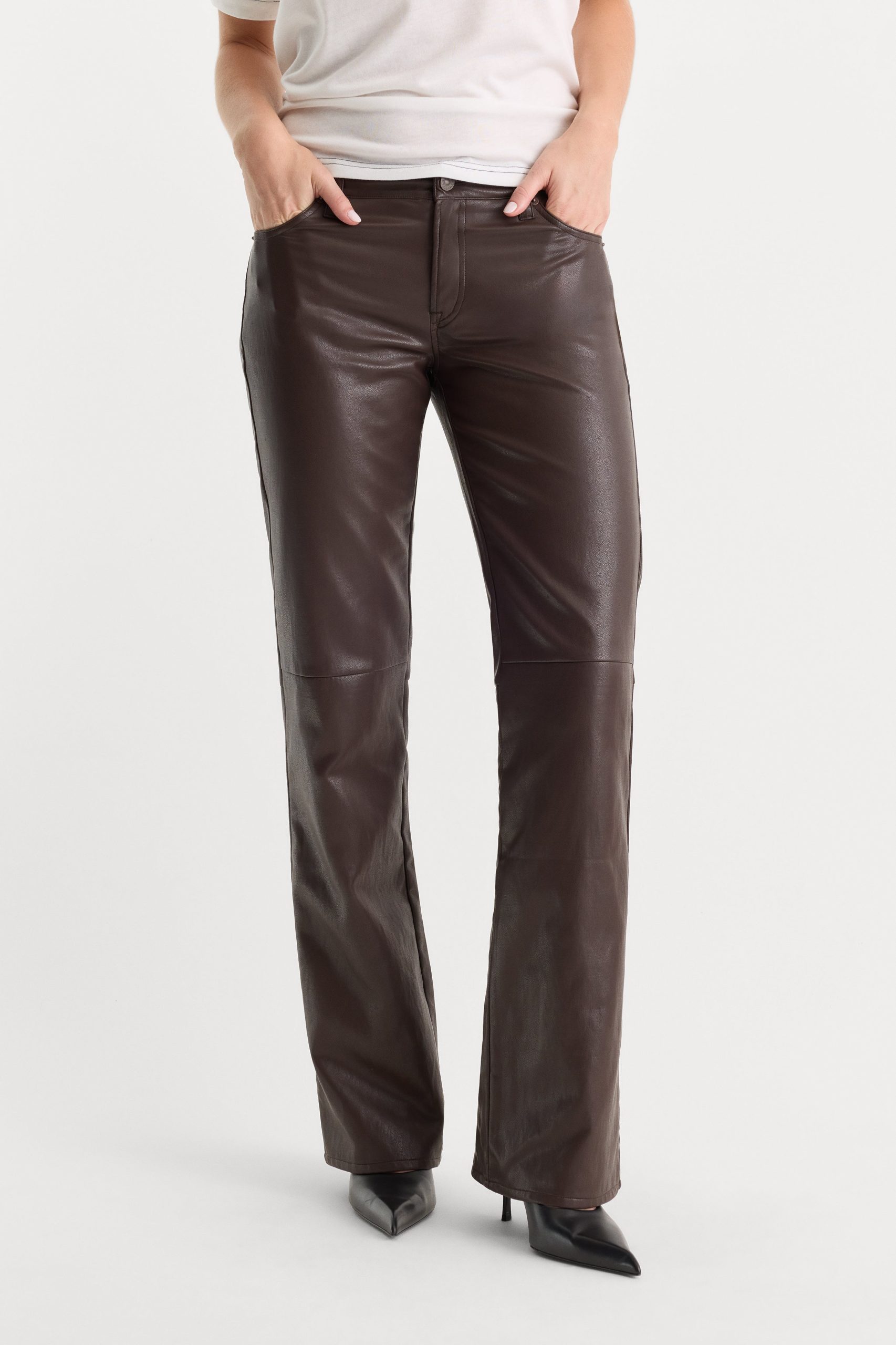 BETTER THAN LEATHER LOW RISE BOOTCUT PANT | ESPRESSO - Image 2