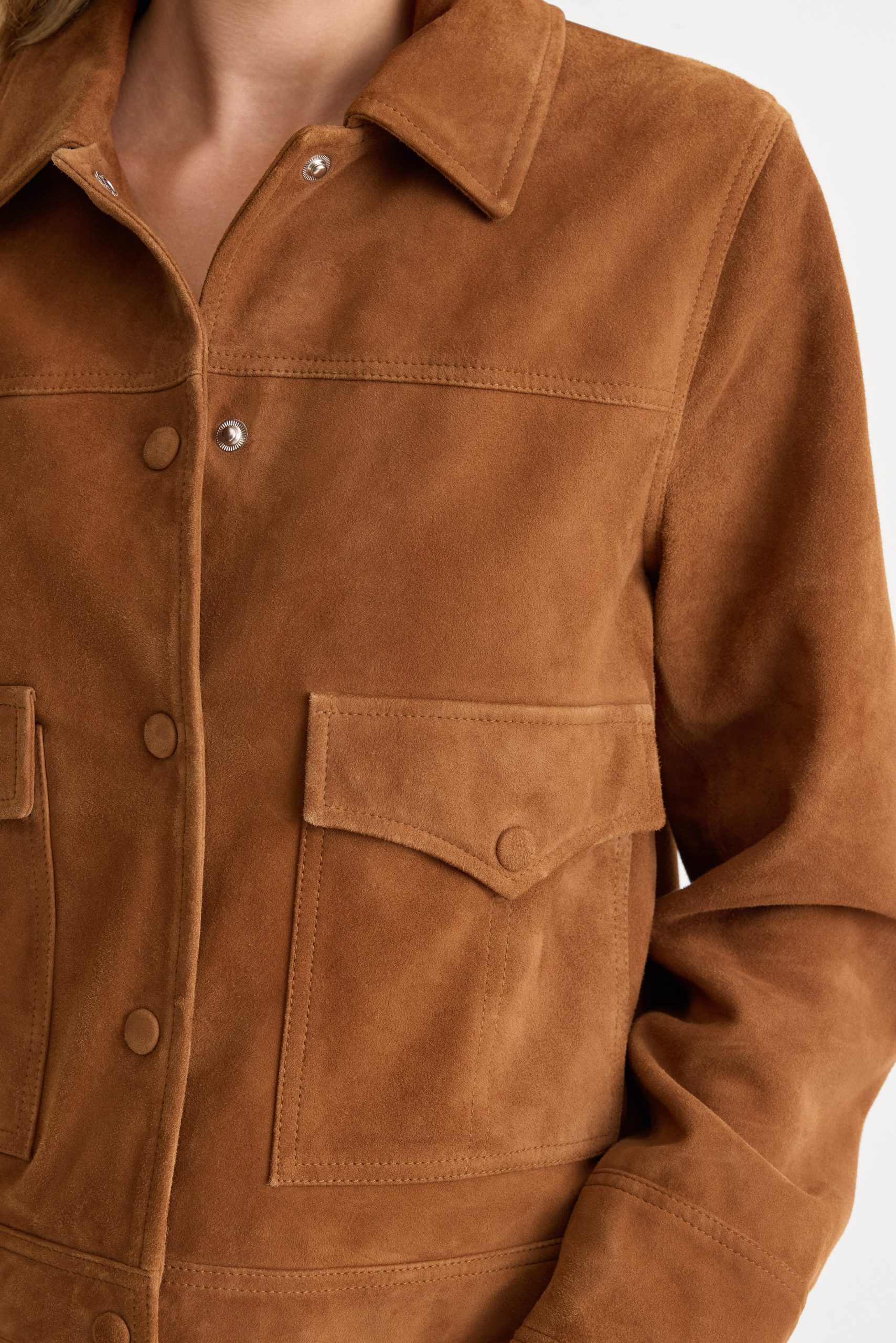 THE SUEDE BOXY JACKET | CAFE CLAY - Image 2