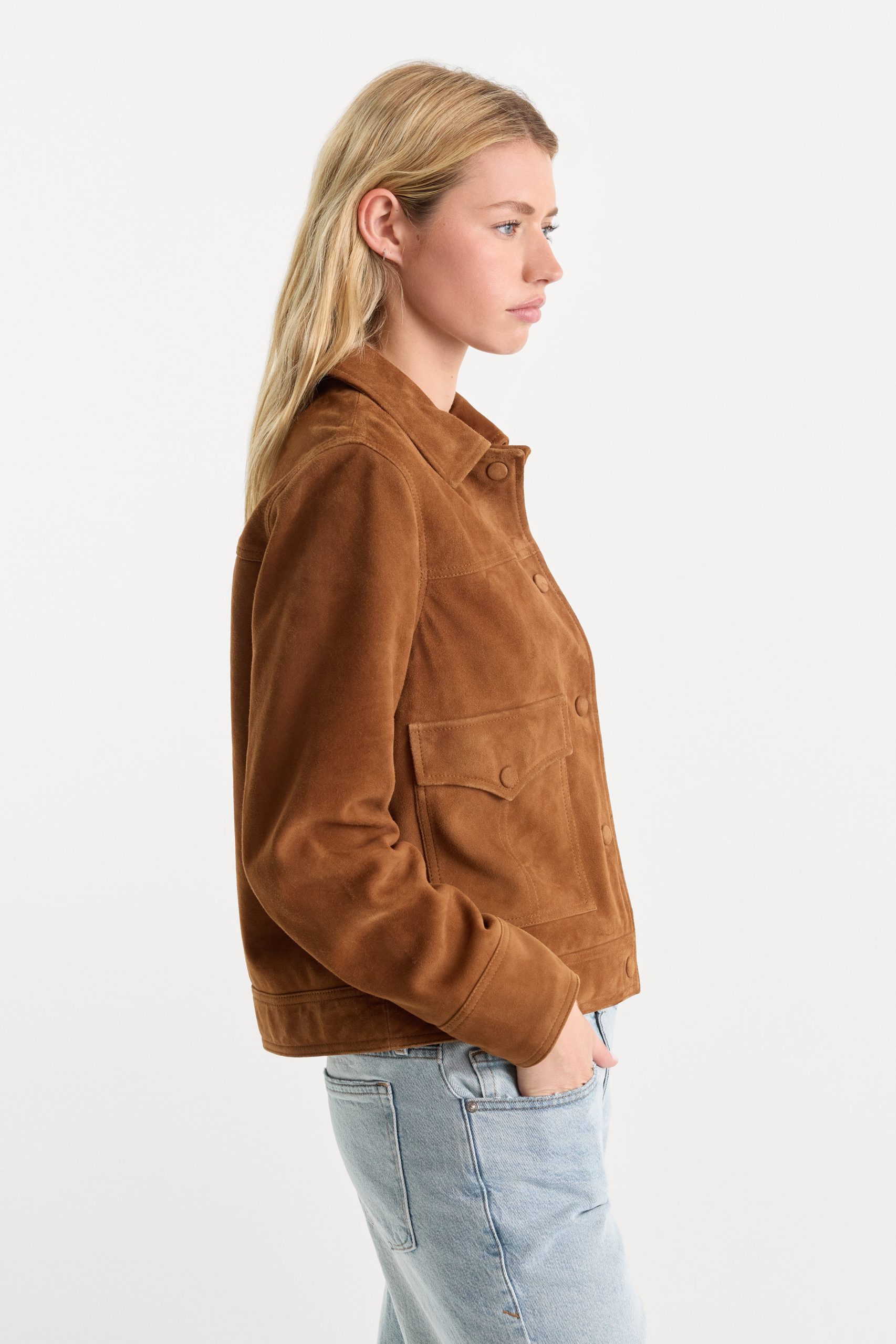 THE SUEDE BOXY JACKET | CAFE CLAY - Image 3