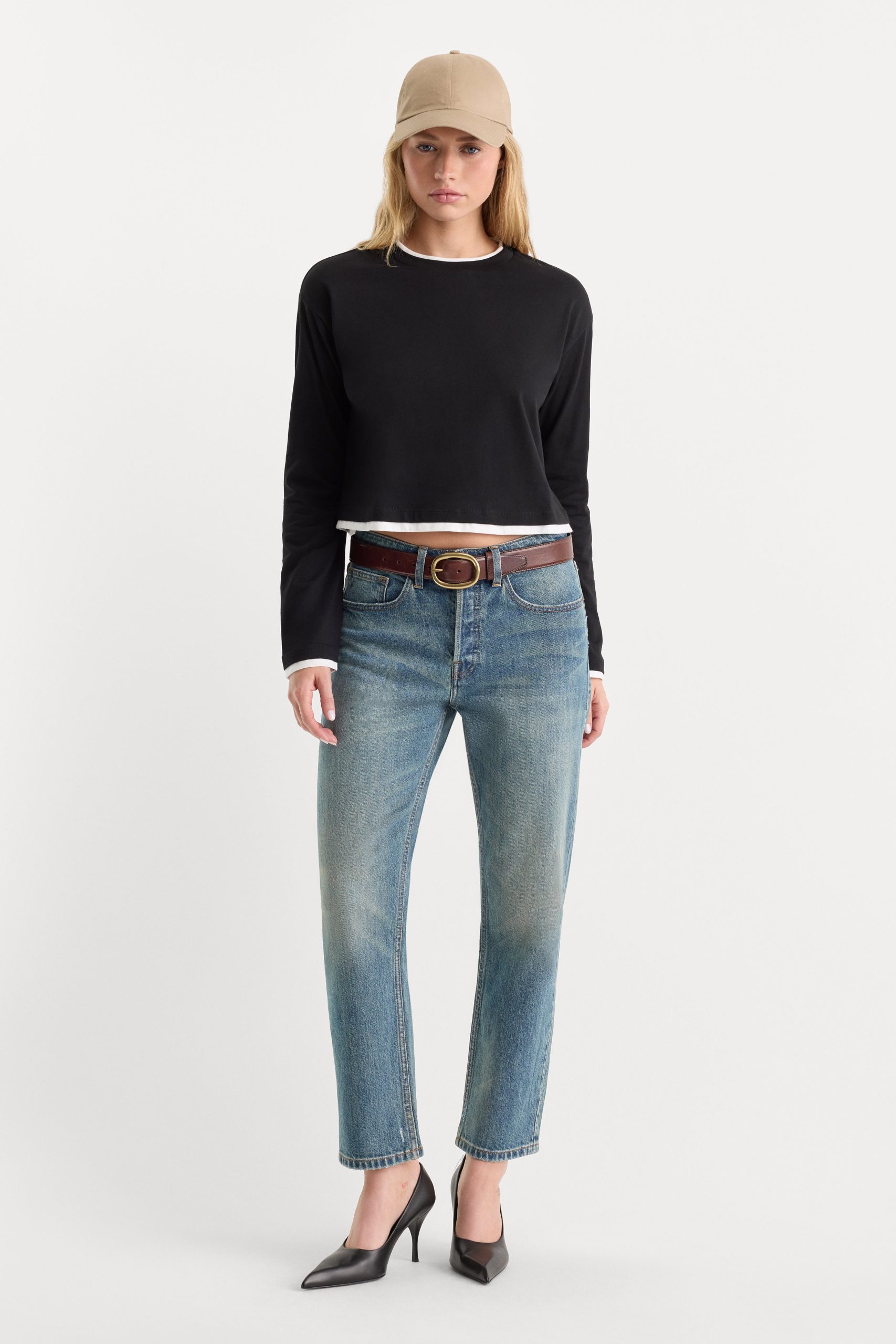 THE LONG SLEEVE LAYERED TEE | BLACK - Image 6