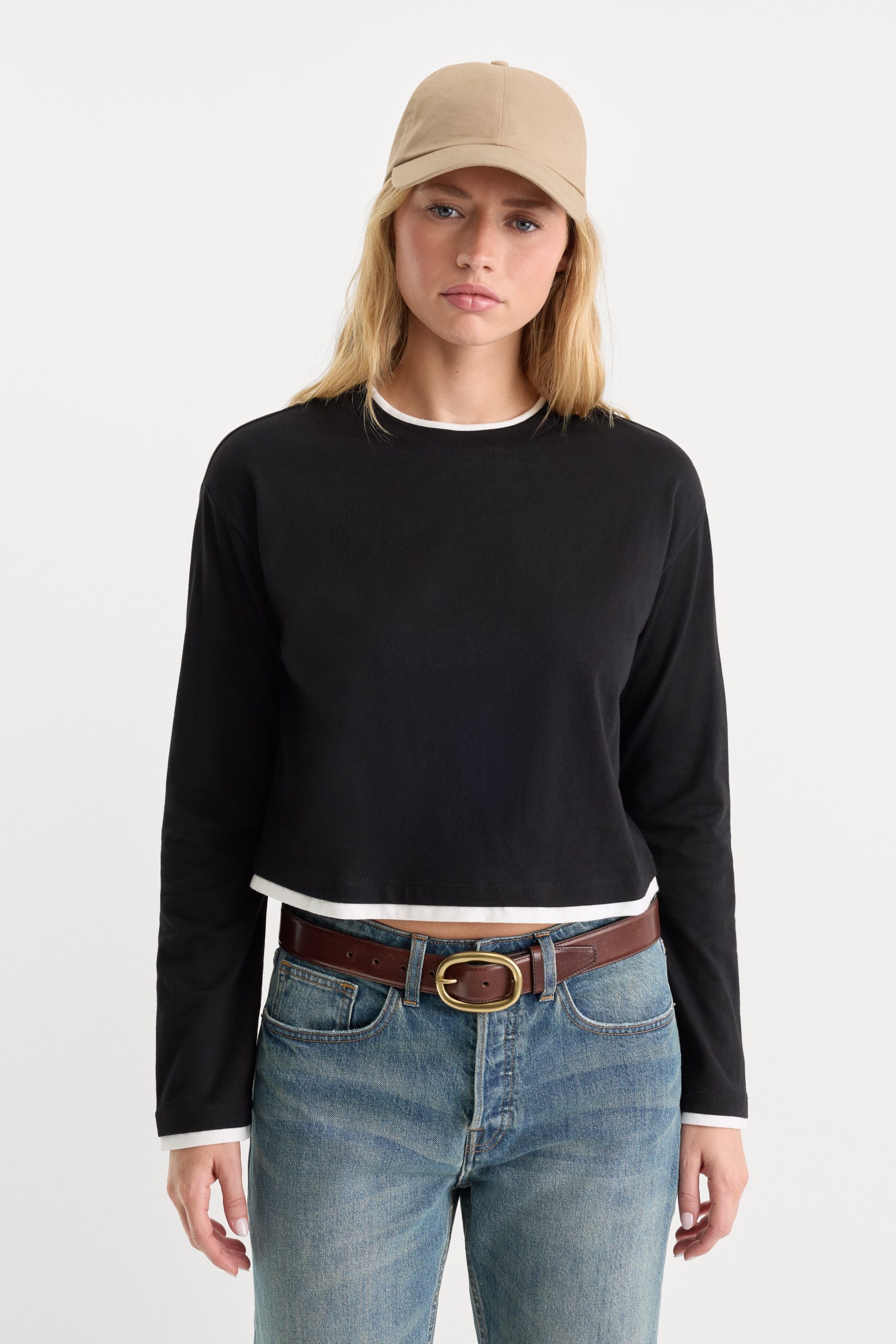 THE LONG SLEEVE LAYERED TEE | BLACK - Image 2