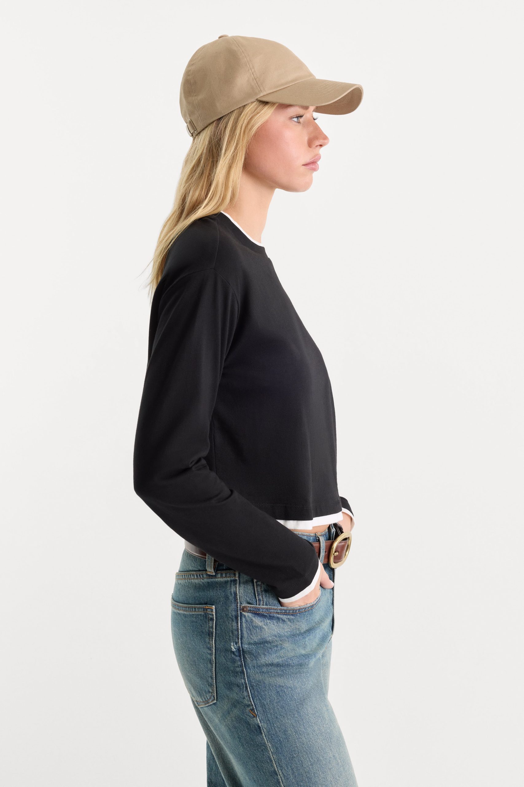 THE LONG SLEEVE LAYERED TEE | BLACK - Image 4