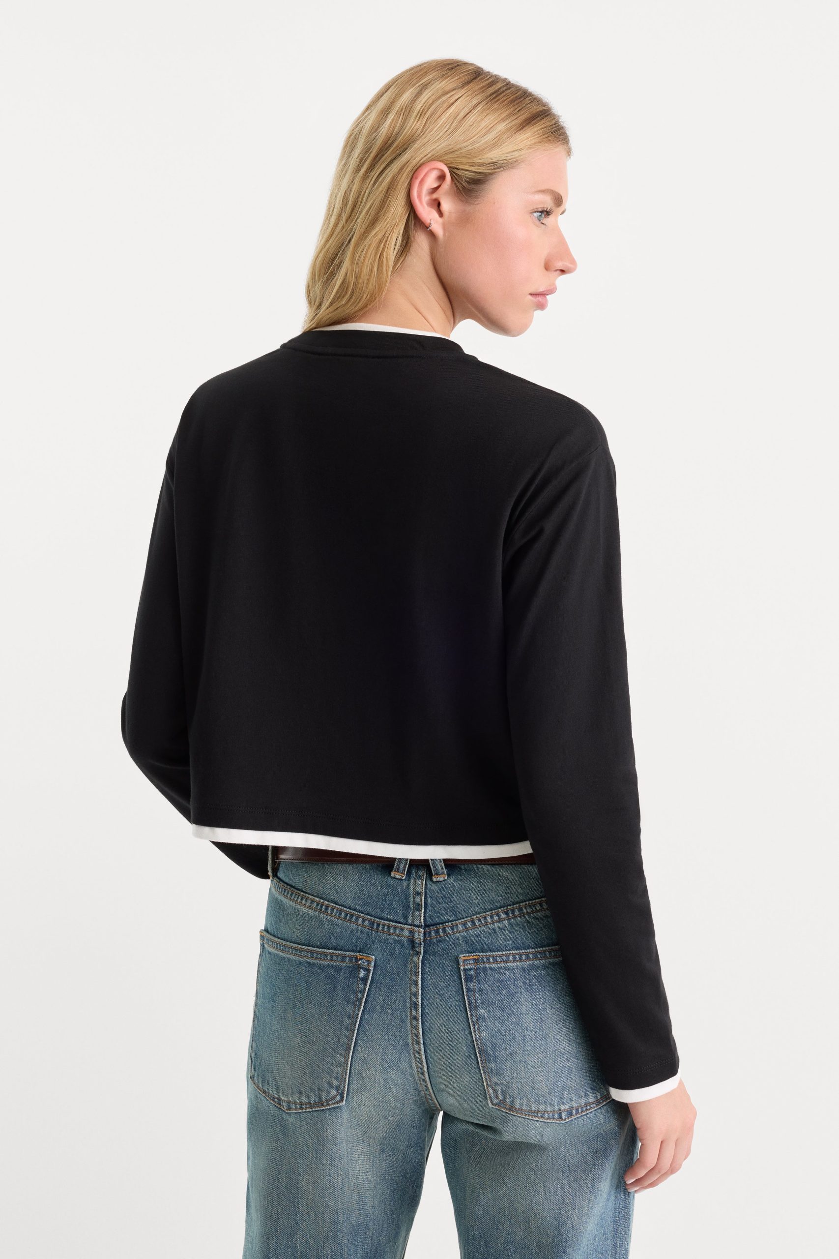 THE LONG SLEEVE LAYERED TEE | BLACK - Image 5