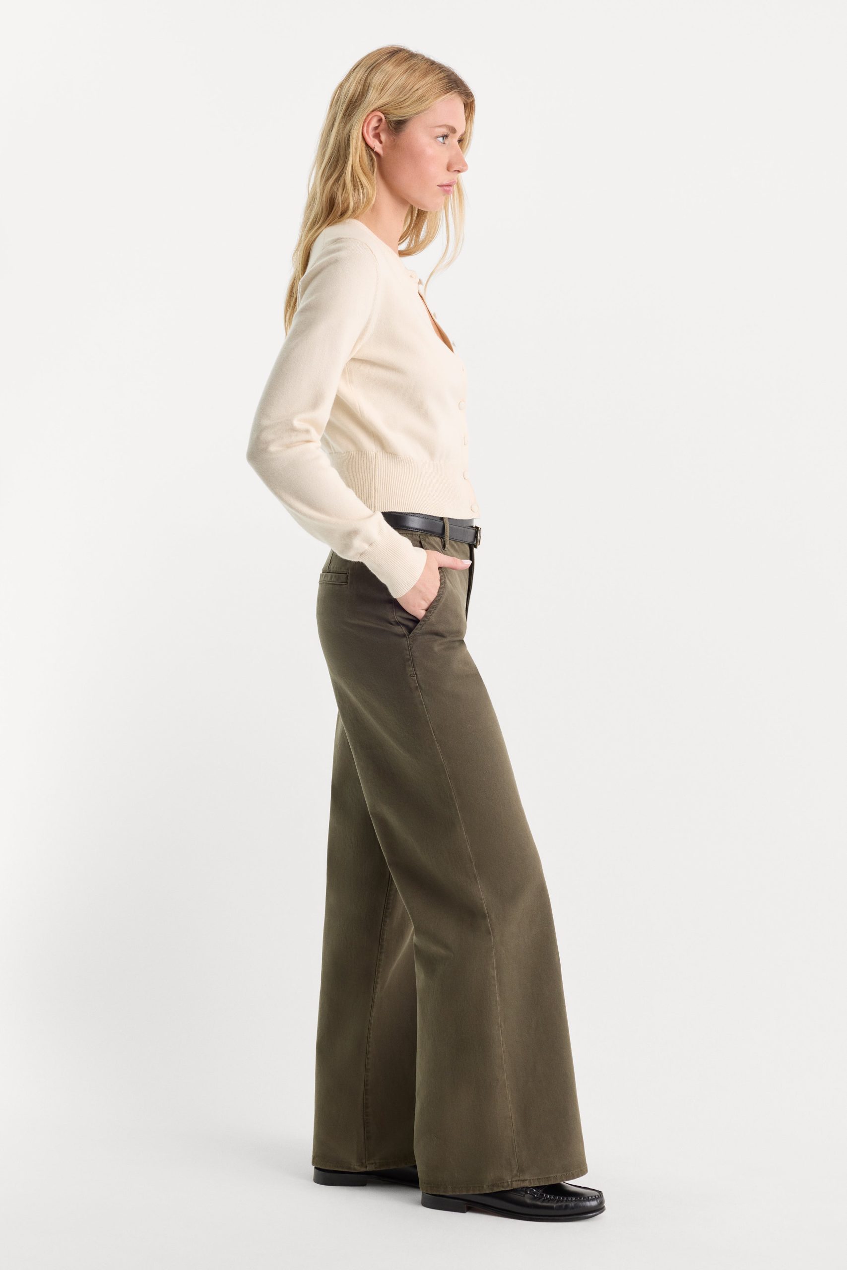 LOW SLUNG BAGGY TROUSER | WASHED FATIGUE GREEN - Image 3