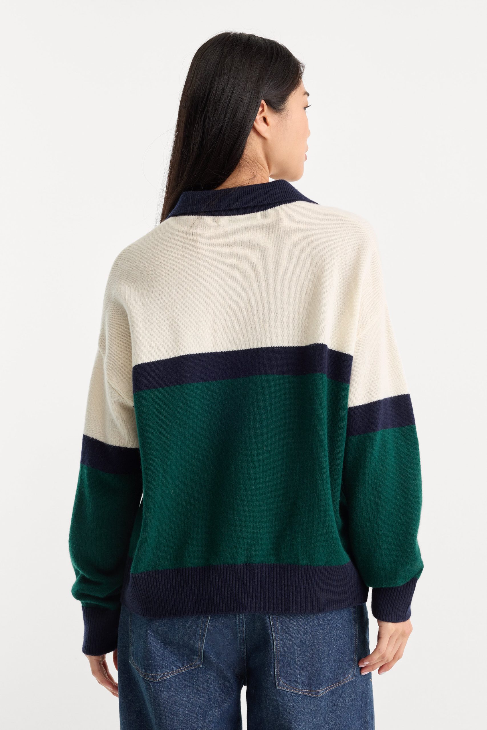 THE OVERSIZED RUGBY SWEATER | FOREST BLOCKED STRIPE - Image 5