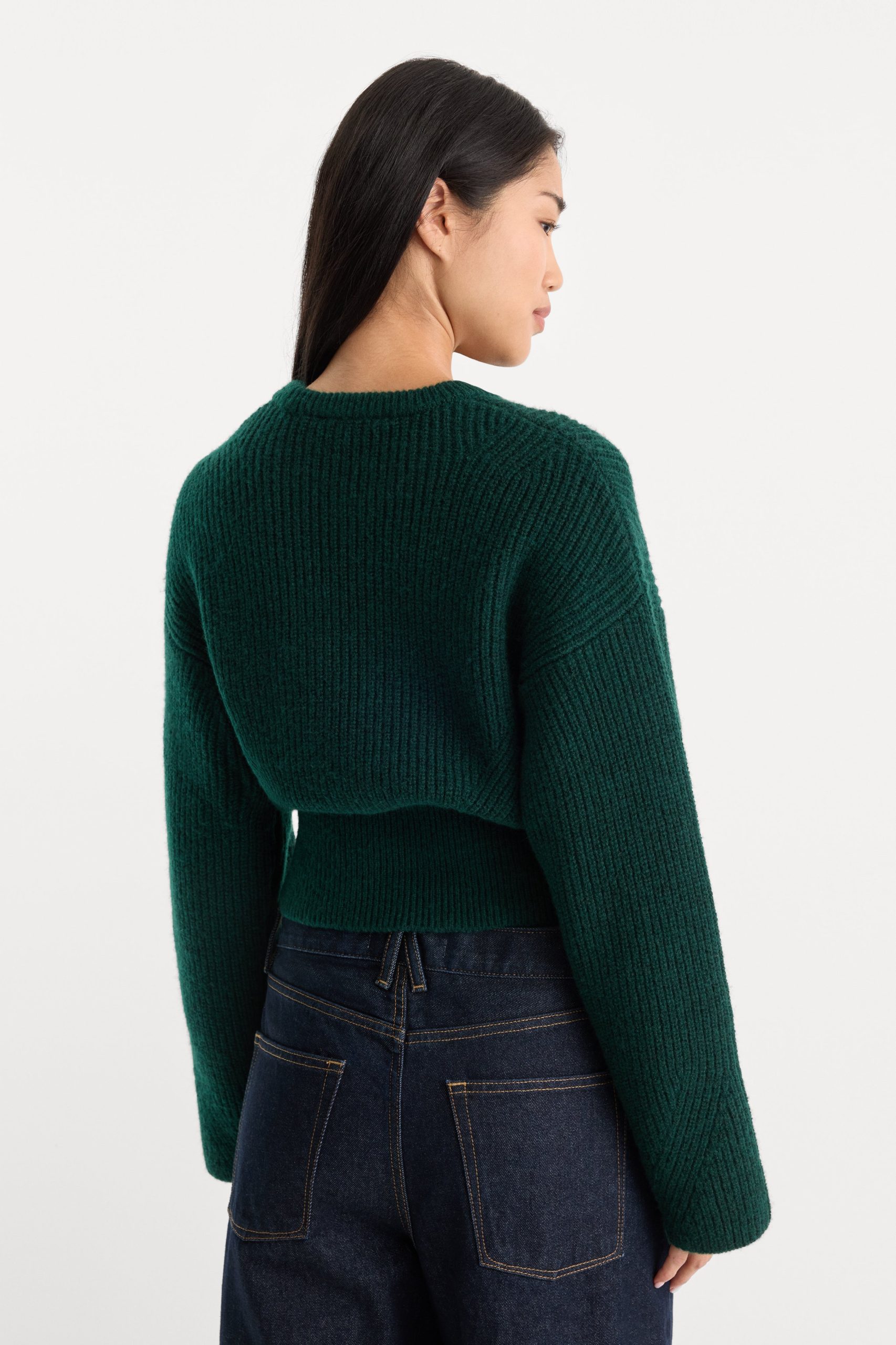 THE CHUNKY KNIT SWEATER | FOREST GREEN - Image 4