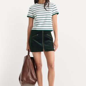THE CORD MINI SKIRT | FOREST GREEN