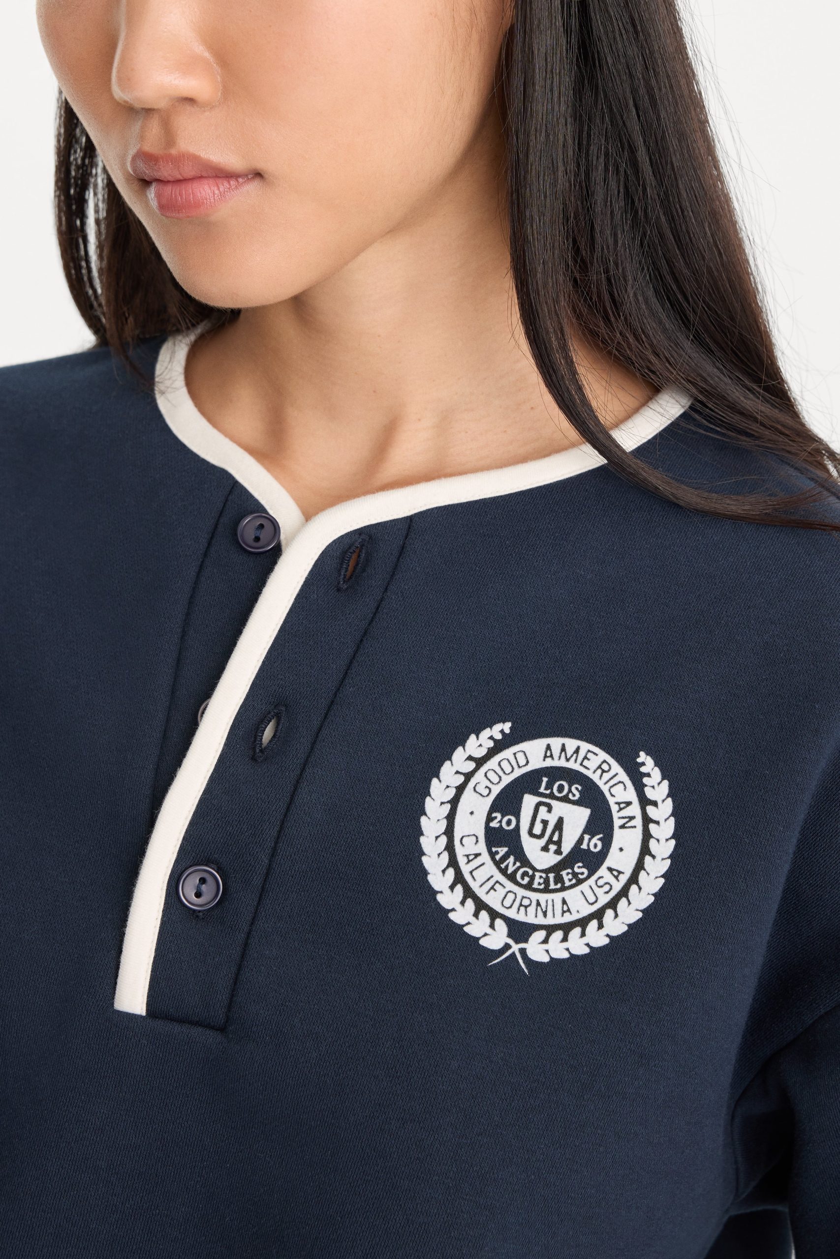 THE BRUSHED FLEECE HENLEY | NEW NAVY - Image 2