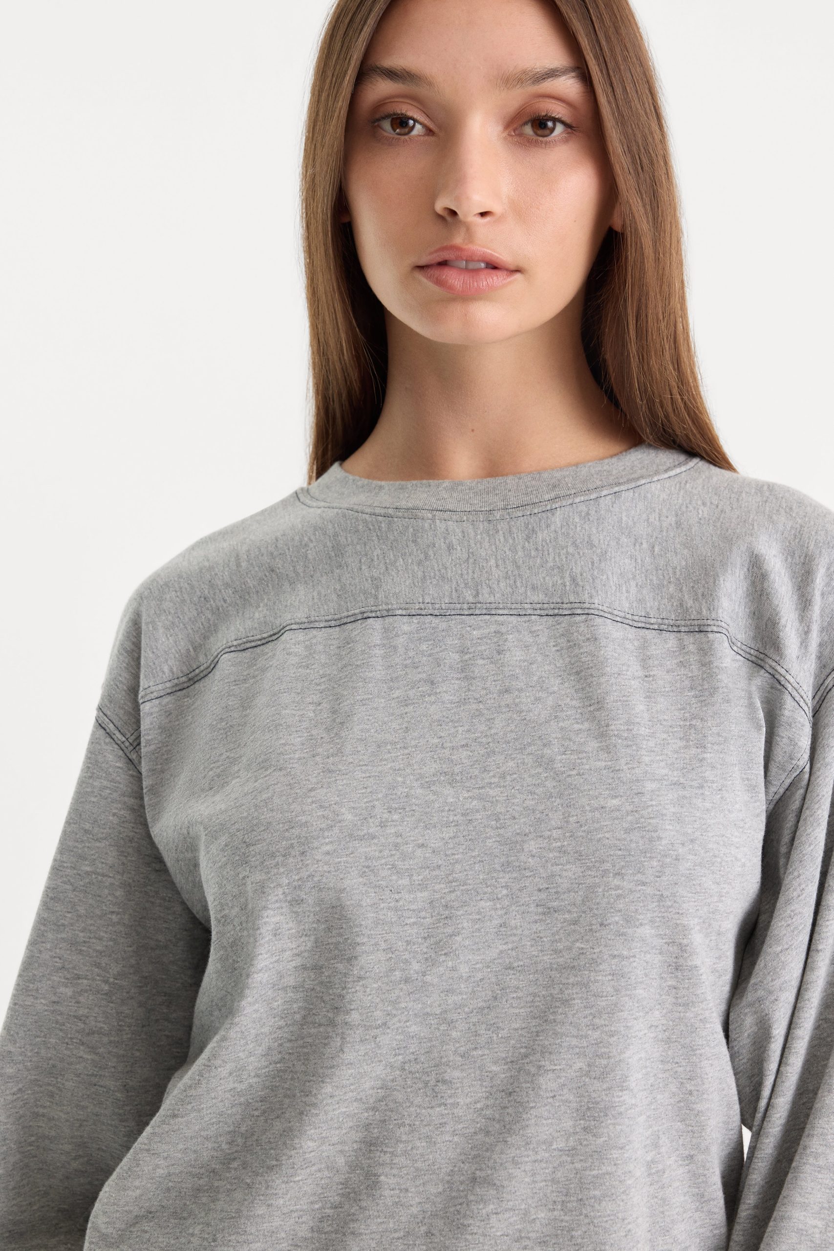 THE LONG SLEEVE GYM TEE | GREY MELANGE - Image 3