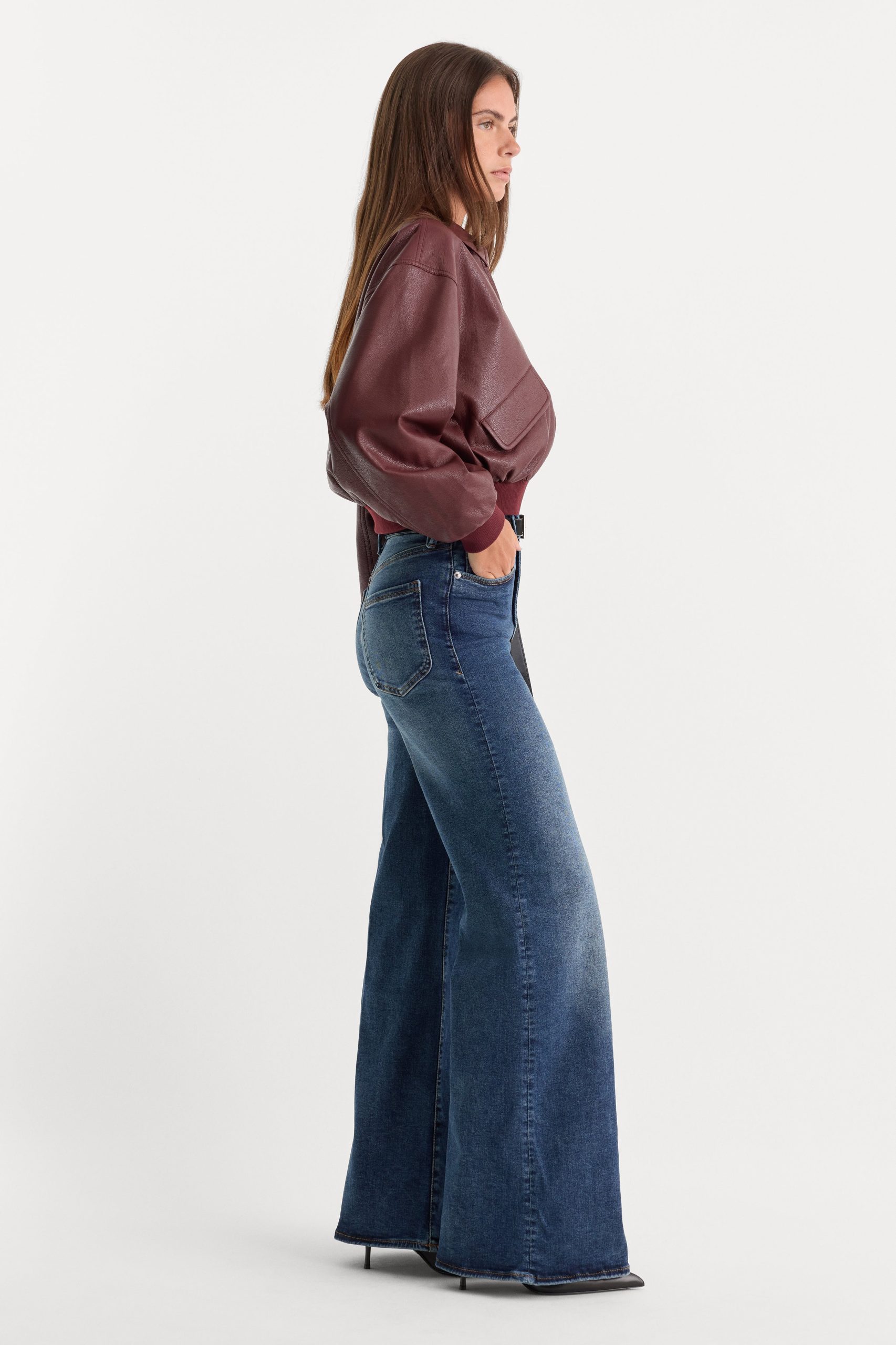 GOOD WAIST PALAZZO JEANS | INDIGO446 - Image 3