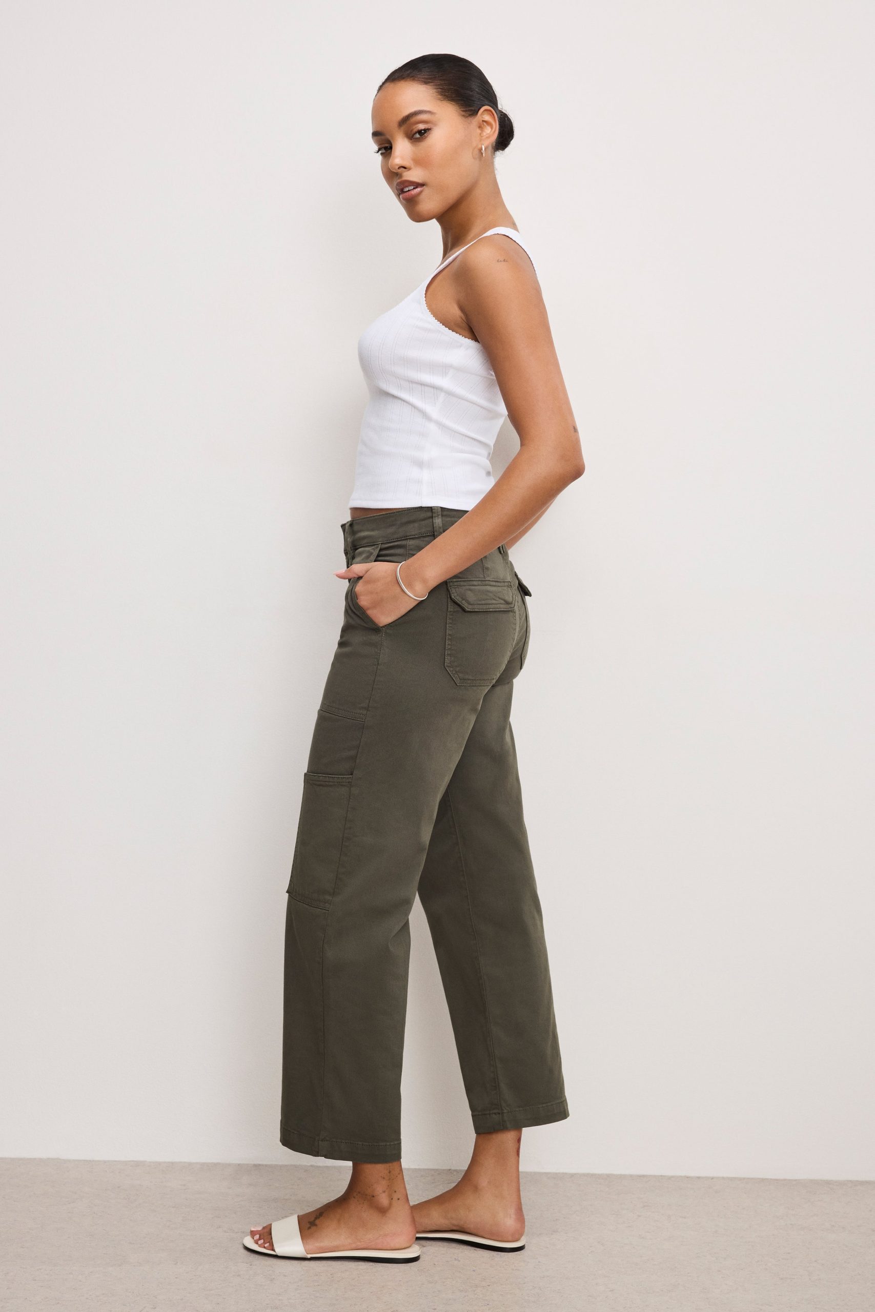 CARGO CROPPED TWILL PANTS | FATIGUE001 - Image 3