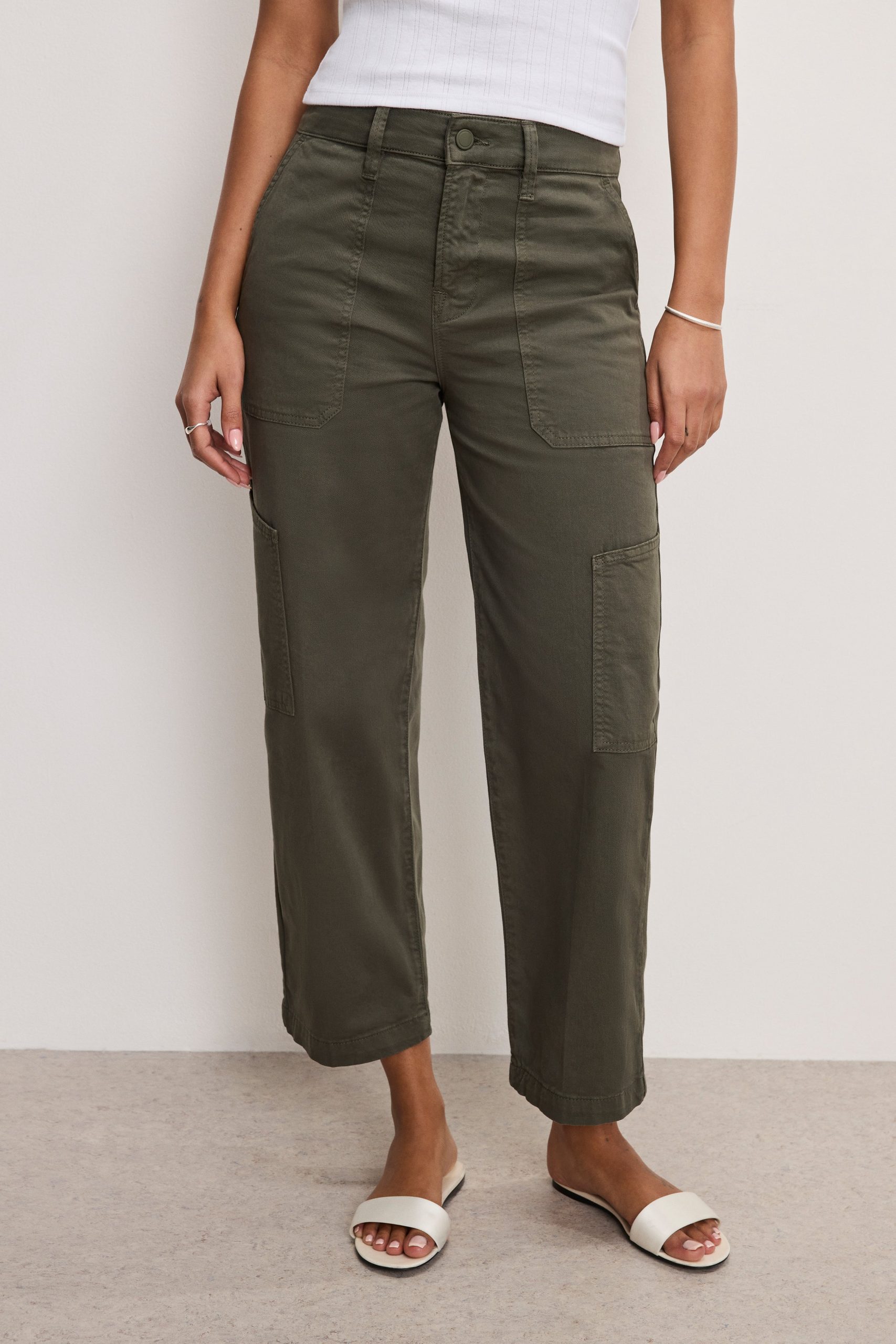 CARGO CROPPED TWILL PANTS | FATIGUE001 - Image 2