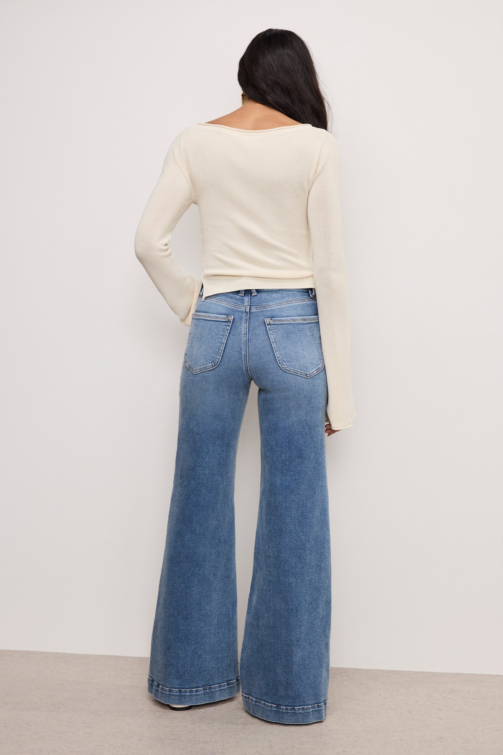 GOOD WAIST PALAZZO COMPRESSION JEANS | INDIGO837 - Image 5