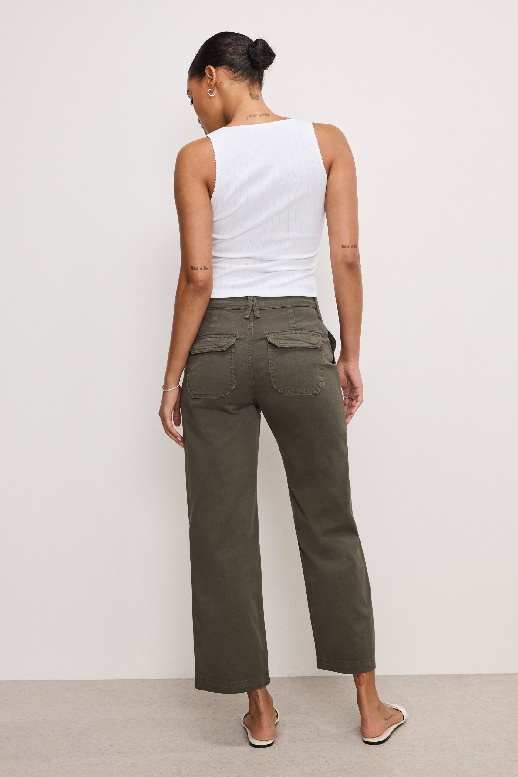 CARGO CROPPED TWILL PANTS | FATIGUE001 - Image 5