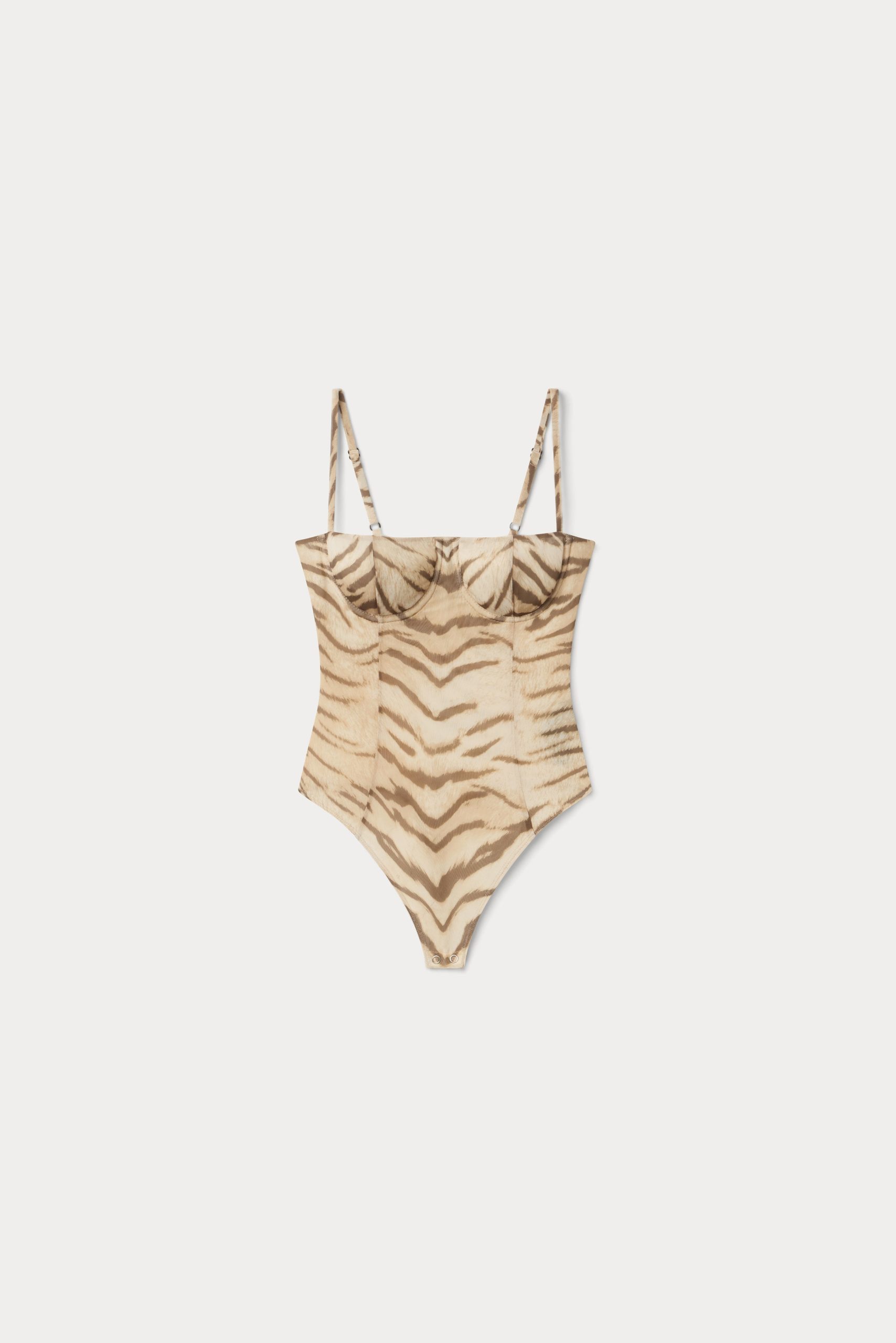 MESH BUSTIER BODYSUIT | BROWN TIGER - Image 7