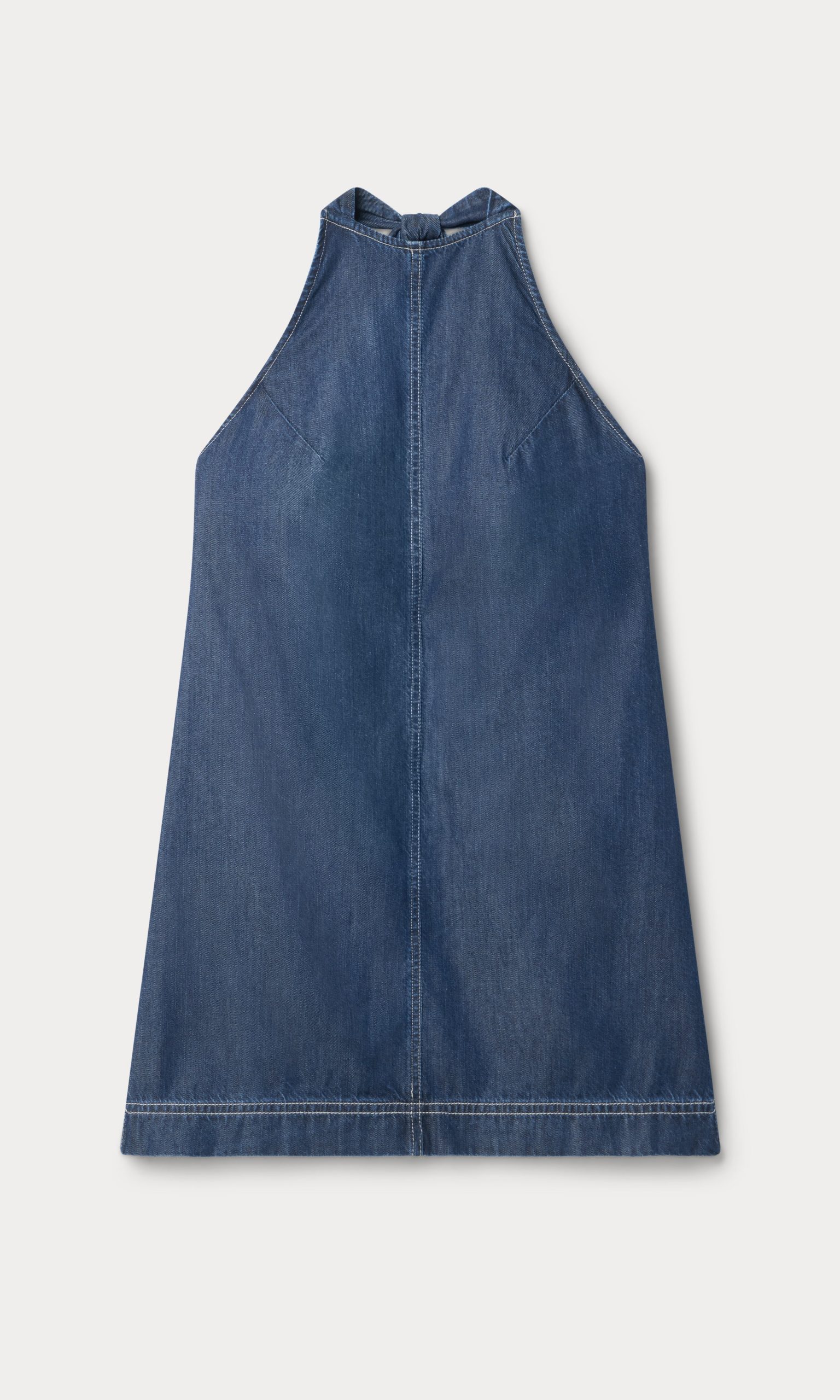 DENIM HALTER SHIFT DRESS | INDIGO1187 - Image 5