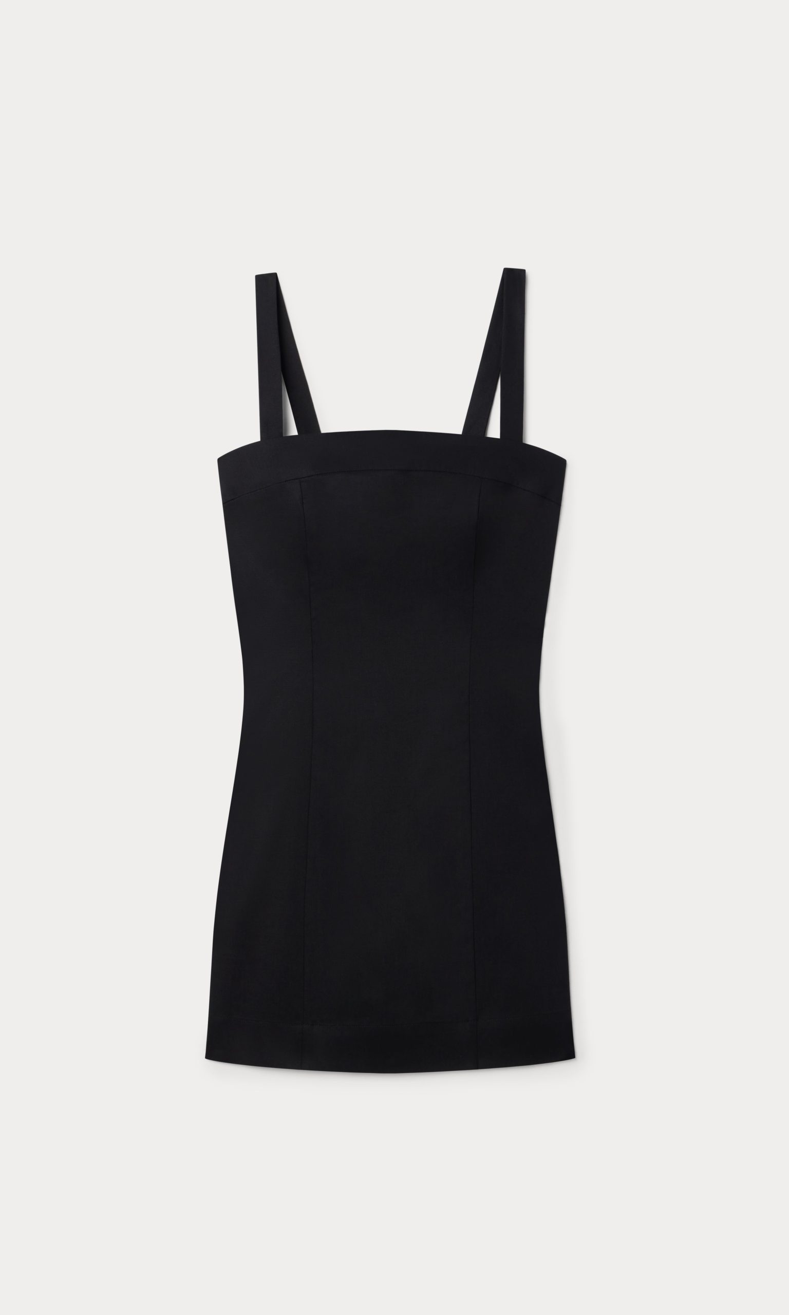THE STRUCTURED LINEN MINI DRESS | BLACK - Image 5