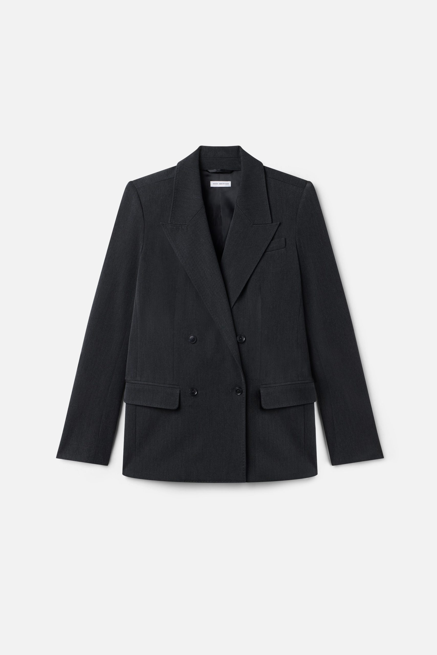 ESSENTIAL SUITING OVERSIZED DOUBLE BREASTED BLAZER | DARK HEATHER GRAY - Image 6