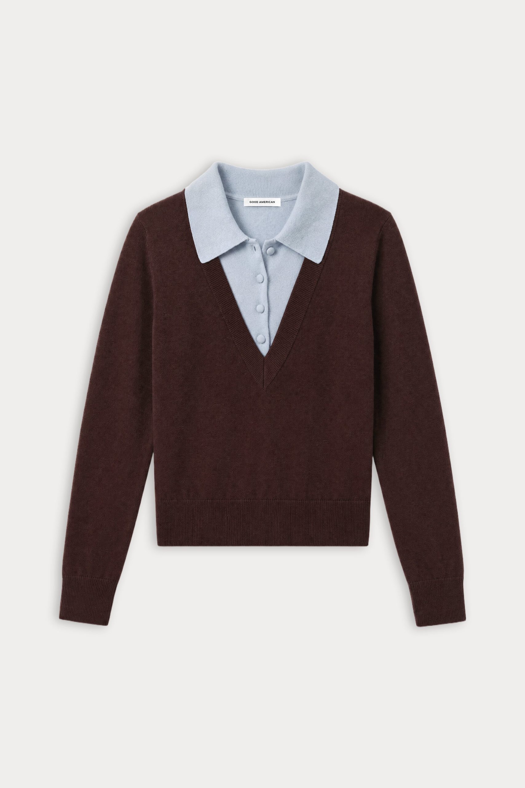 THE TWO IN ONE SWEATER | MOCHA WITH SKY - Image 6