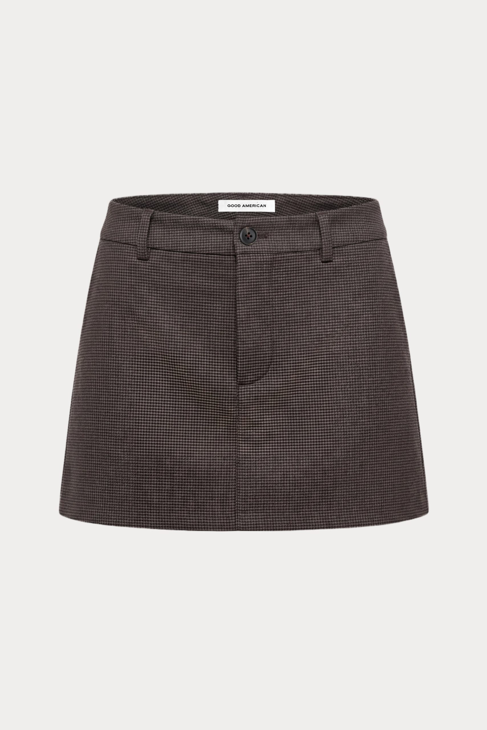 THE TROUSER MINI SKIRT | CHARCOAL MINI HOUNDSTOOTH