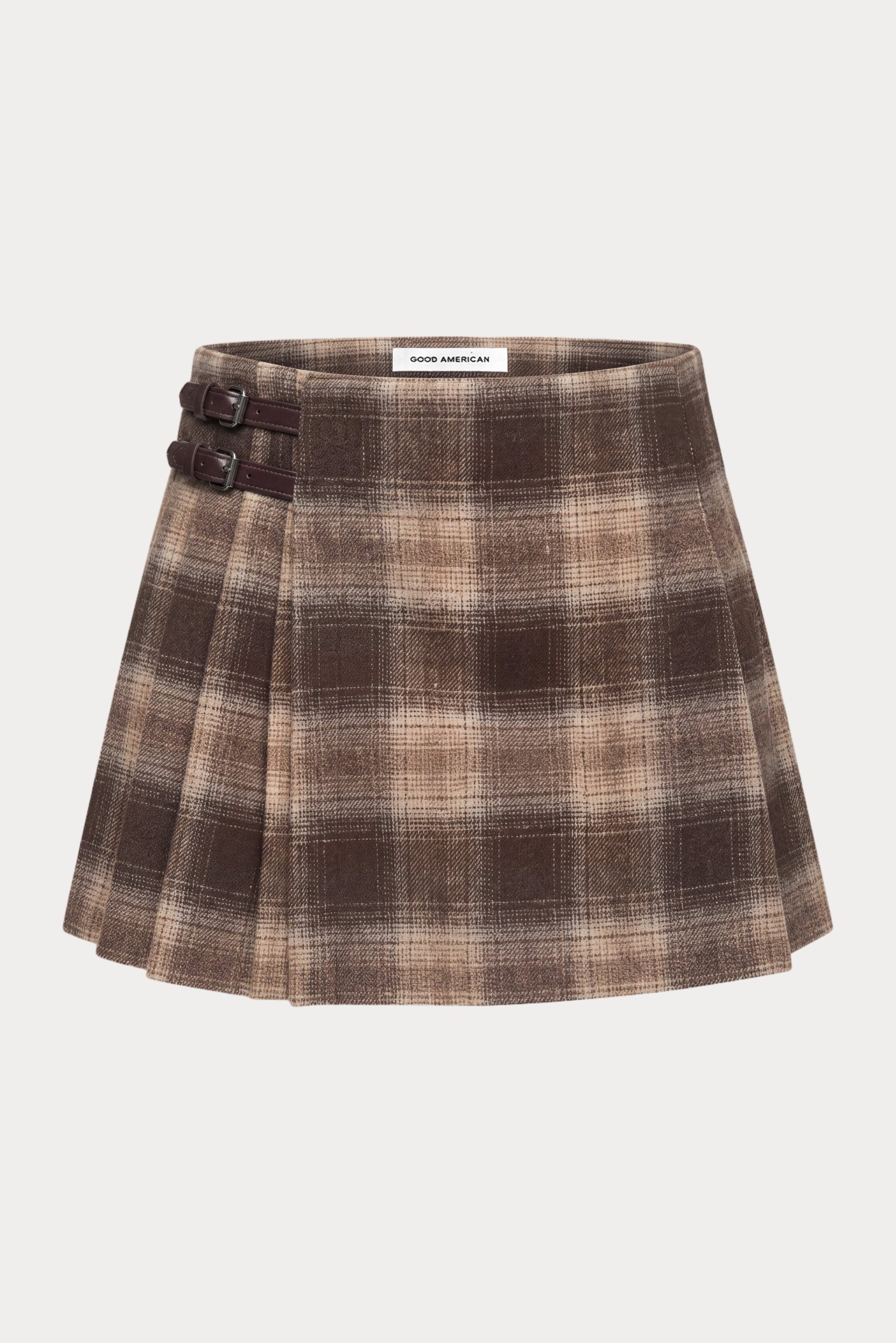 THE MICRO BUCKLE SKIRT | MOCHA PLAID - Image 6