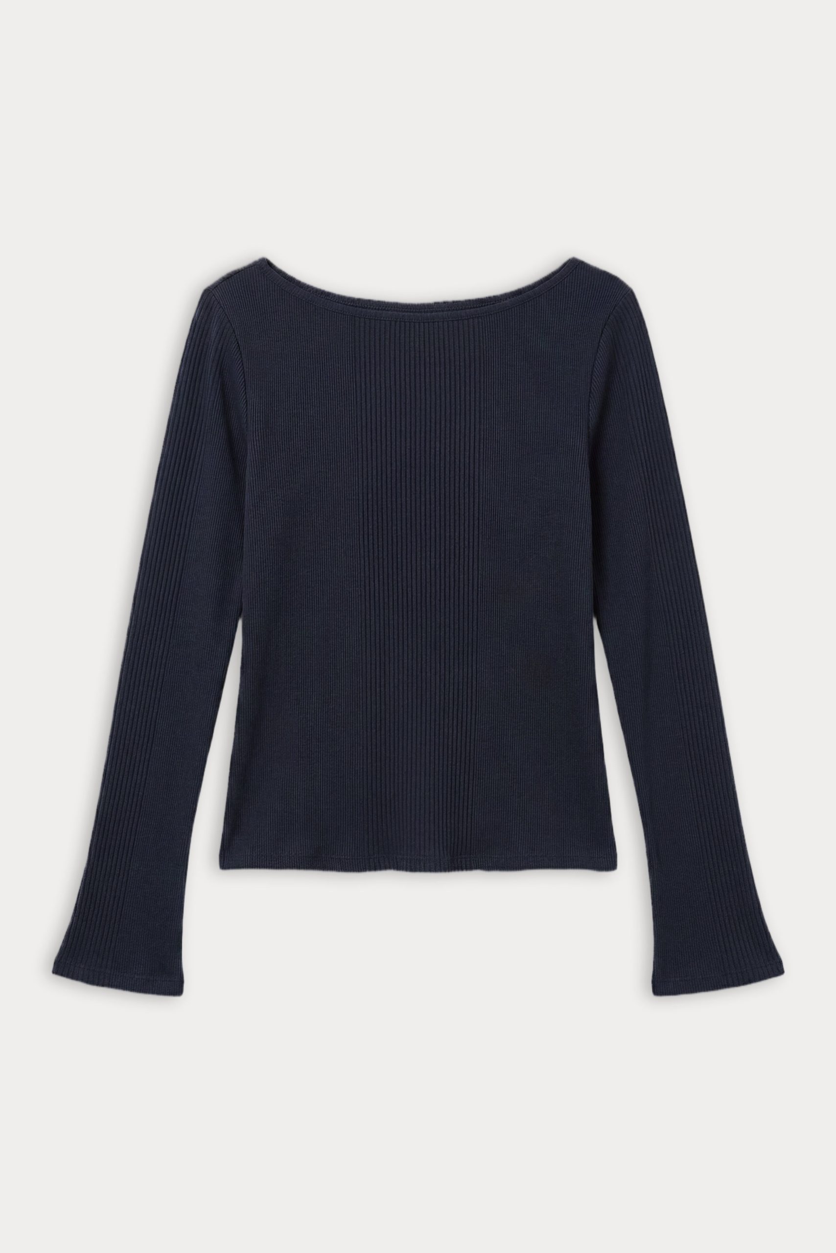 THE VARIEGATED RIB LONG SLEEVE TOP | NEW NAVY002 - Image 6