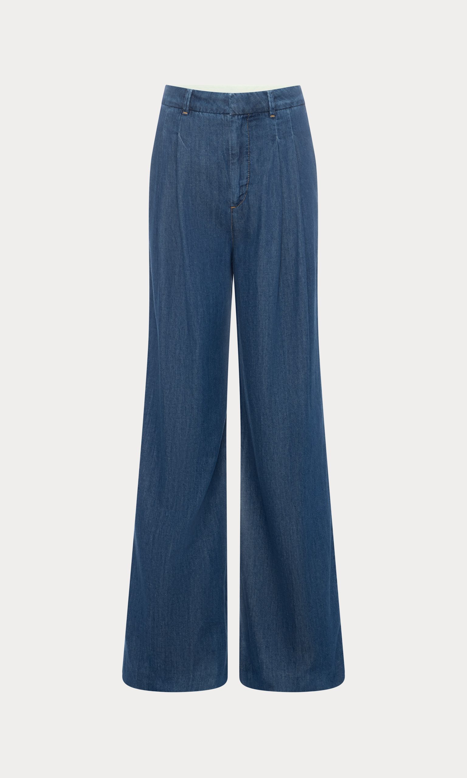 PLEATED HIGH WAISTED WIDE LEG TROUSER | INDIGO1187 - Image 7