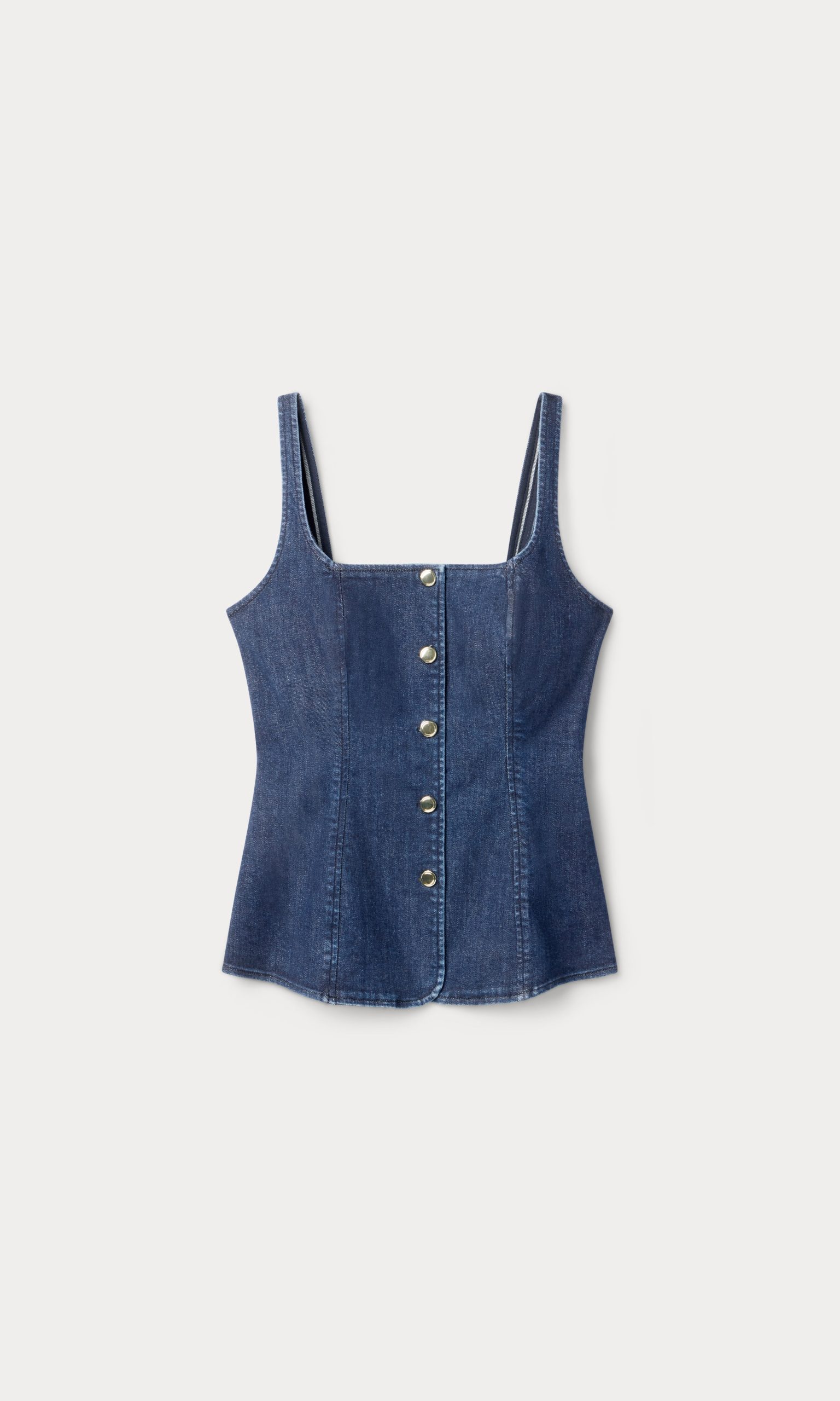 SLEEVELESS DENIM BUTTON FRONT TOP | INDIGO1169 - Image 8