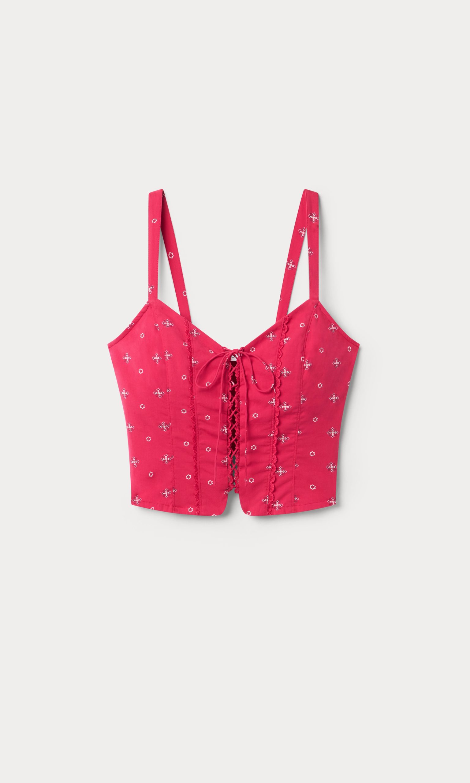 DOLLY LACE UP POPLIN TANK | FLARE BANDANA PRINT - Image 6